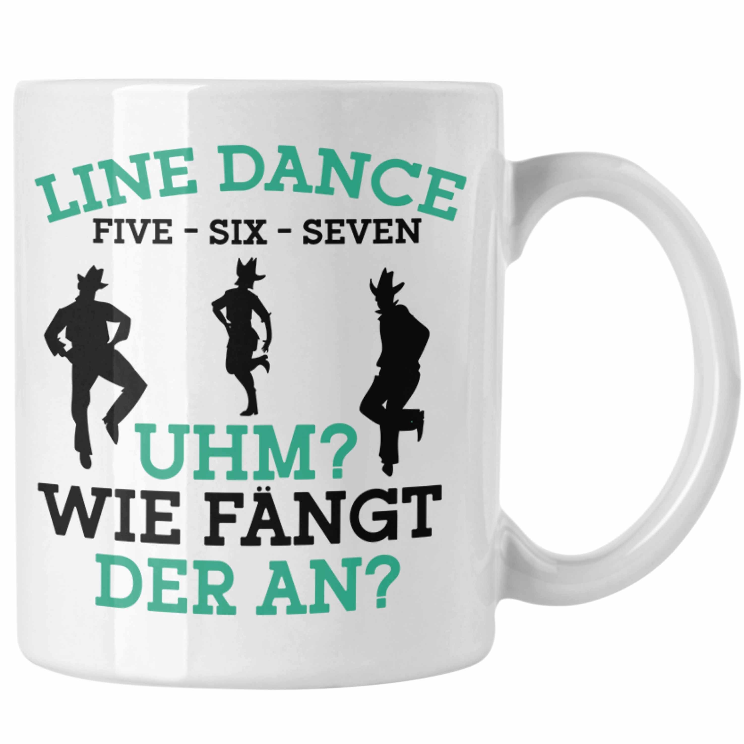 Trendation Tasse Lustige Line Dance Tasse - Tolles Geschenk für Line Dance Enthusiasten Weiss