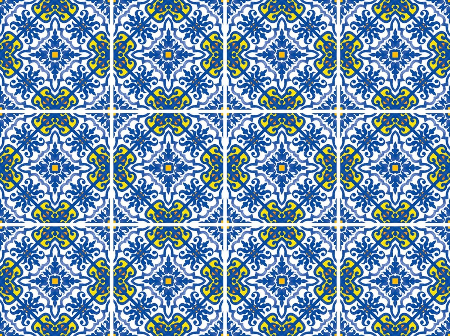 queence Fliesenaufkleber Muster II, Stickerfliesen, selbstklebend, Sticker, 12er Set