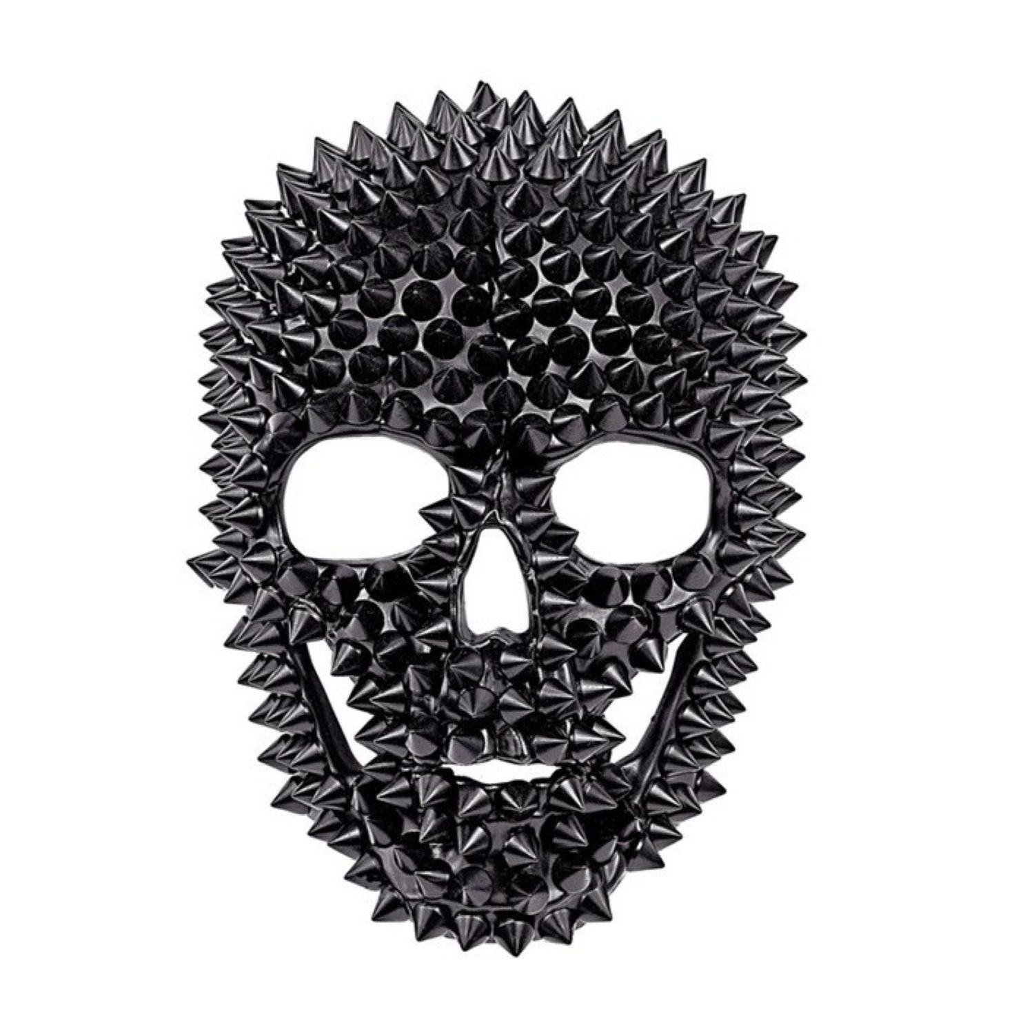 Widmann S.r.l. Verkleidungsmaske Maske Horror 'Totenkopf mit Nieten', Schwarz