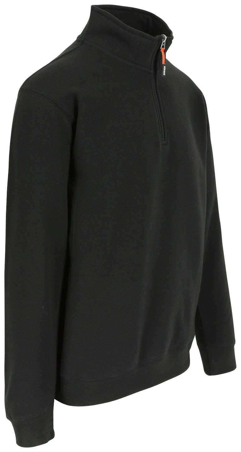 Herock Sweater Vigor Basic, mit Reißverschluss angenehmes Tragegefühl am Kragen, schwarz