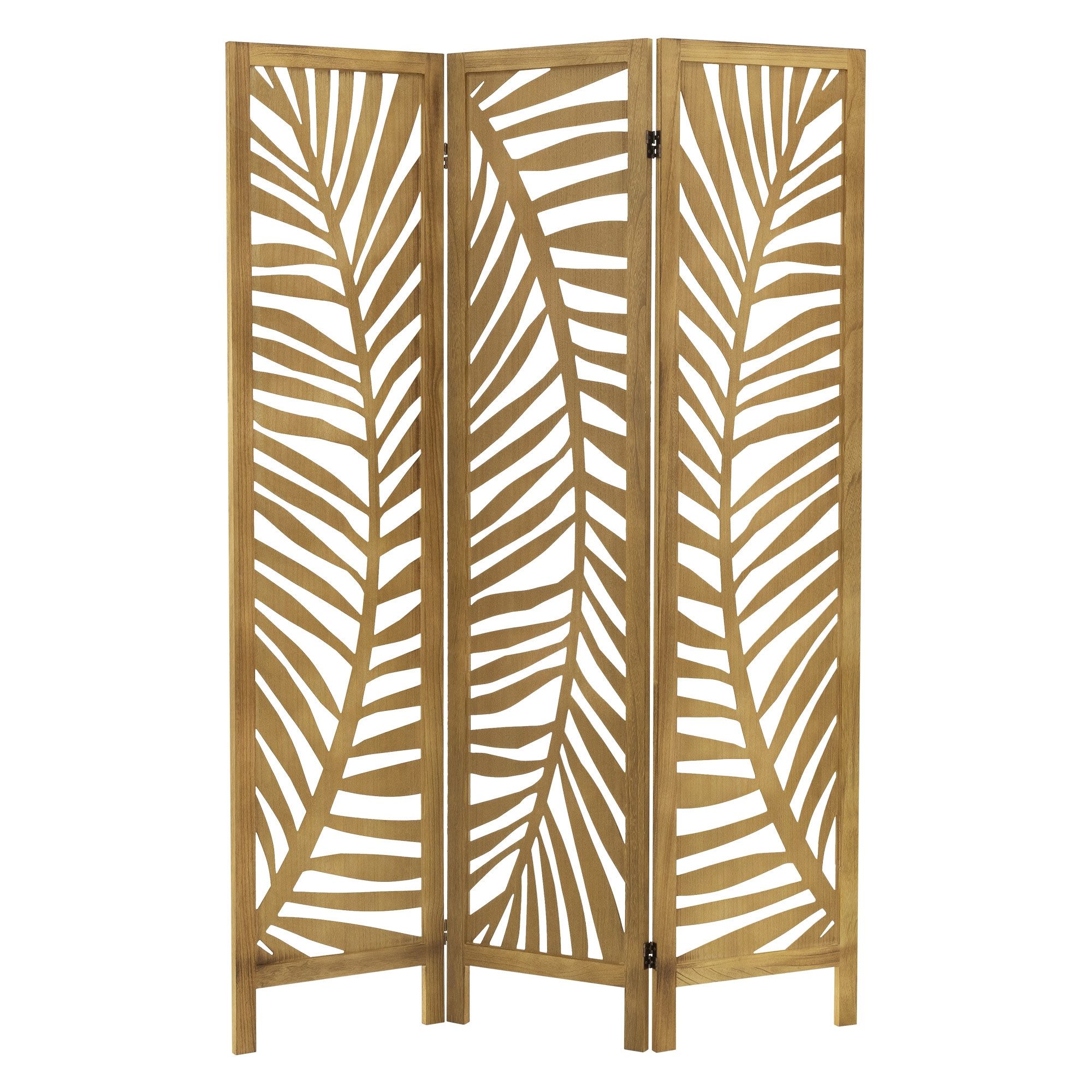 ML-DESIGN Paravent Raumteiler Faltbarer Sichtschutz Indoor Stellwand Sichtschutzwand, Raumtrenner 3-tlg Fukuoka Natur 170x121cm Holz freistehend Trennwand