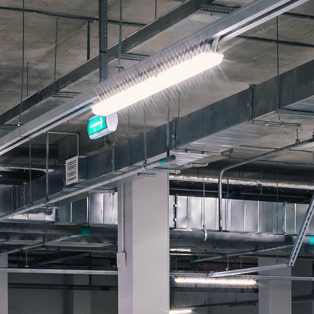 Decken etc-shop Watt Garagen 36 Außen Industrie LED 4er SMD Leuchte Deckenleuchte, Set Wannen