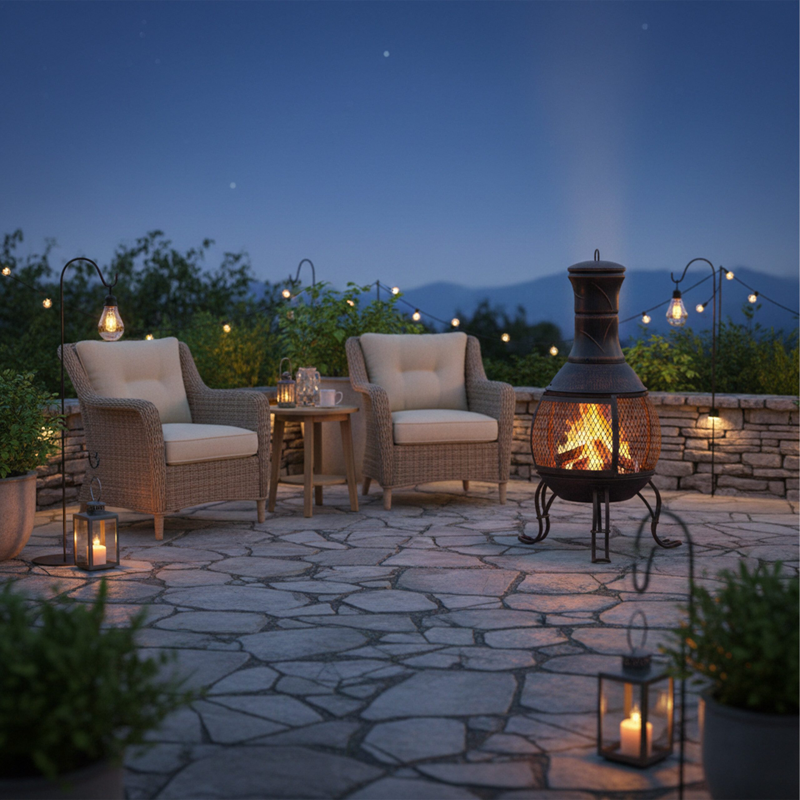 relaxdays Feuerschale Aztekenofen für Garten rot-bronze