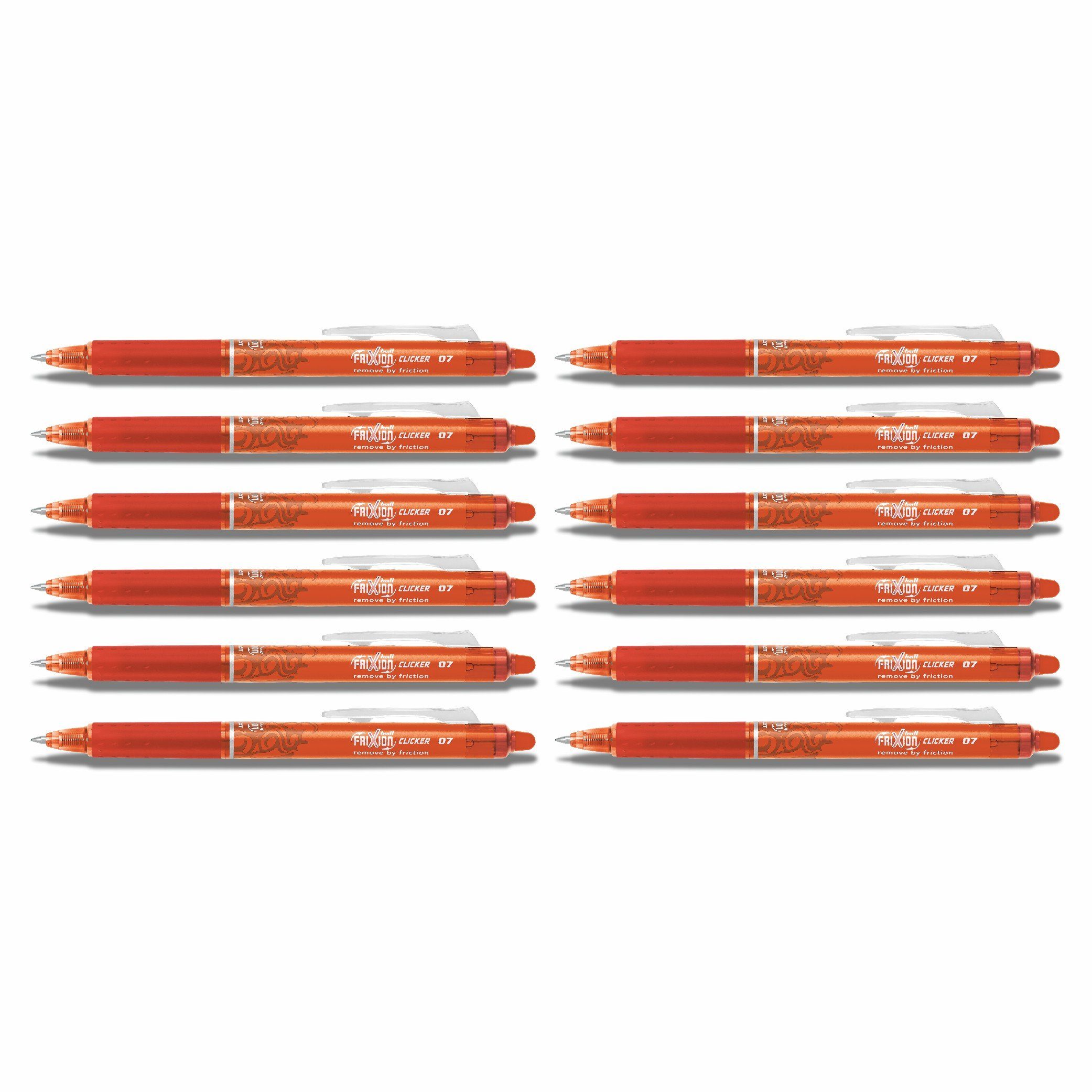 PILOT Tintenroller Frixion Clicker 0.7 - 12er-Set, (12-tlg) Orange