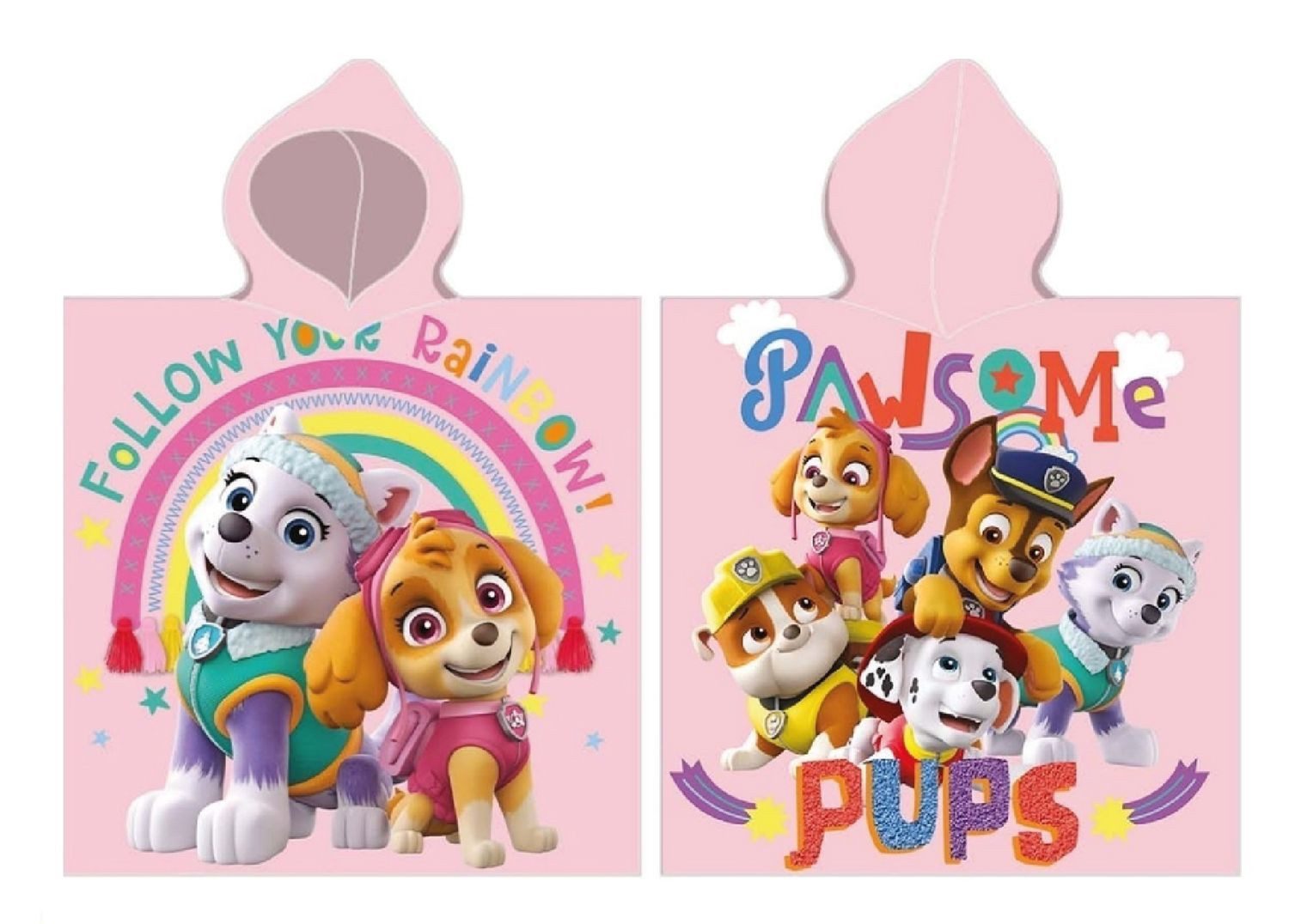 Badeponcho Badeponcho 55x55 cm mit Kapuze Kinderbademantel Paw Patrol