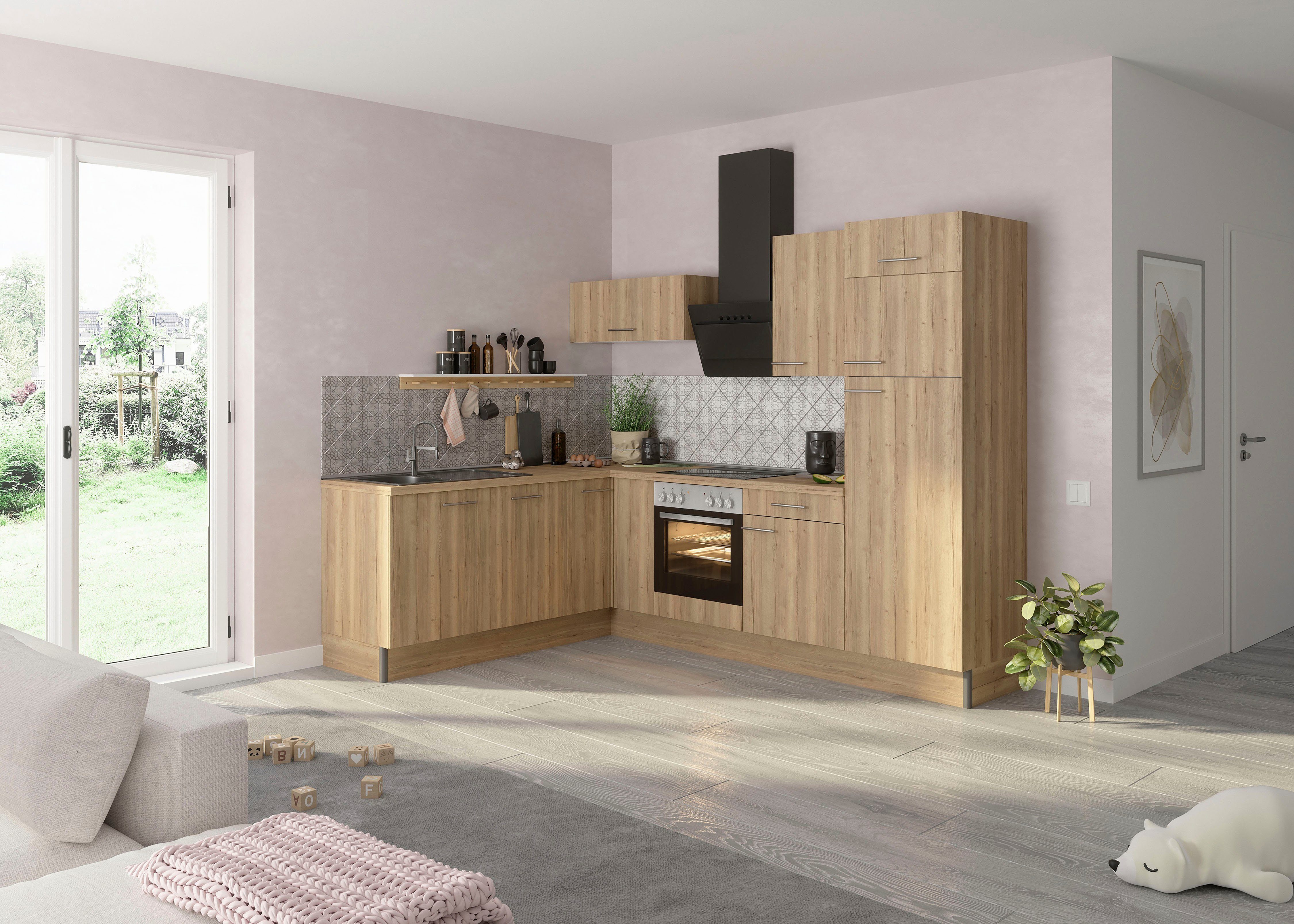 OPTIFIT Küche Klara, 200 x 270 cm breit, wahlweise mit E-Geräten