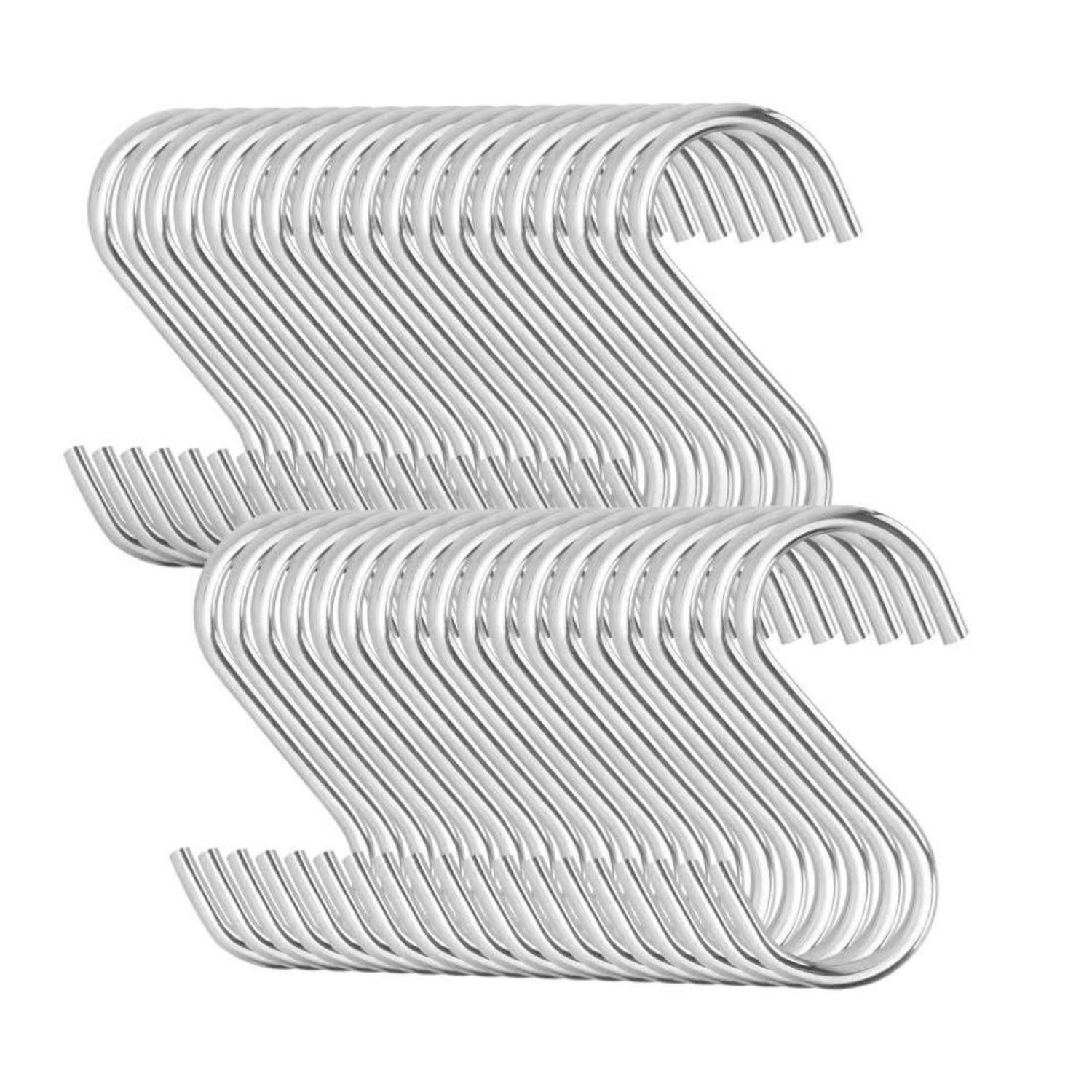 LuxusKollektion S-Haken S-Haken Edelstahl 7cm silber 100er Pack, (100-St)