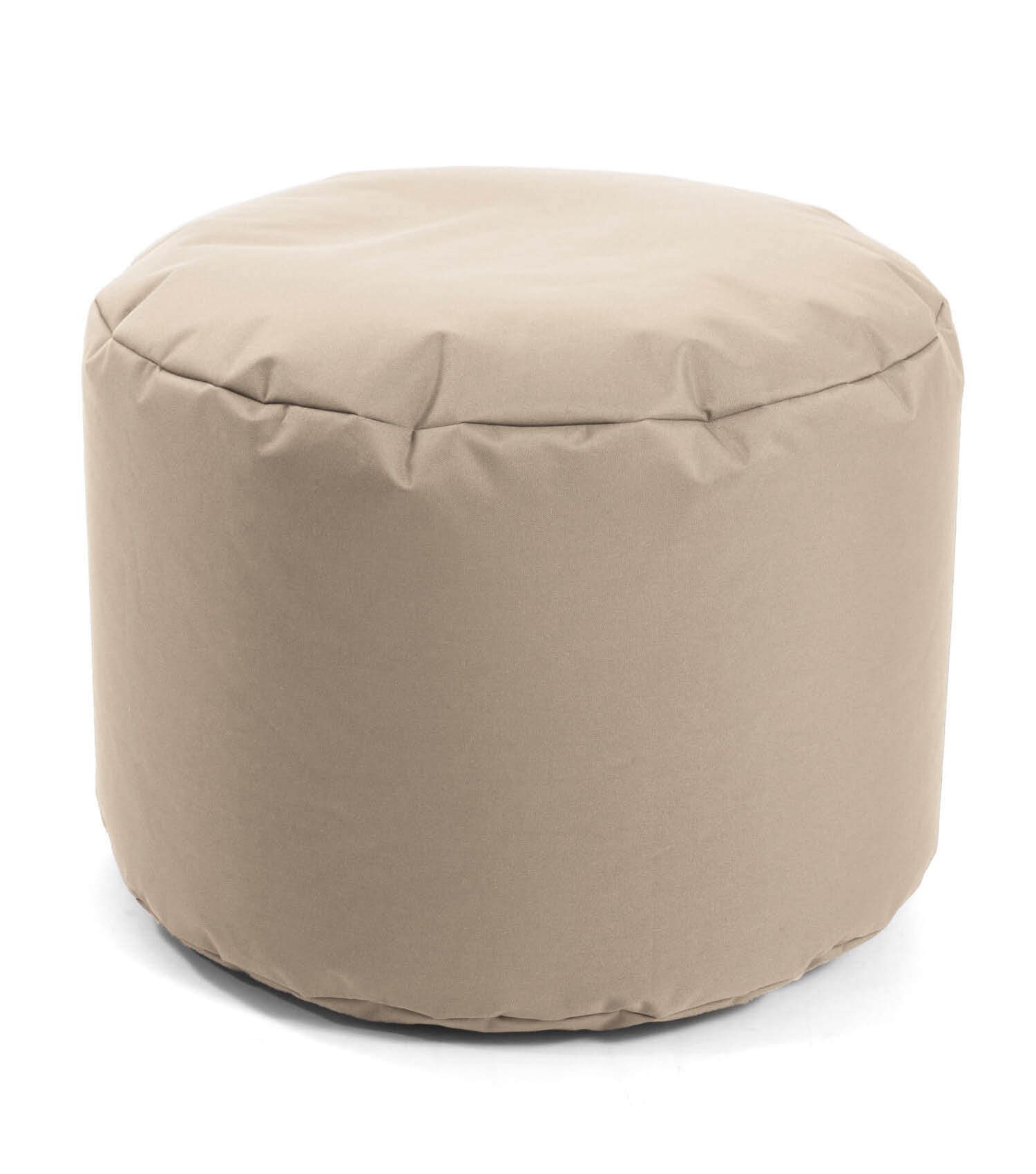mokebo Pouf Der Ruhepouf (für Garten & Balkon), Sitzhocker Outdoor, Fußhocker, Hocker & Sitzkissen rund Beige-Khaki