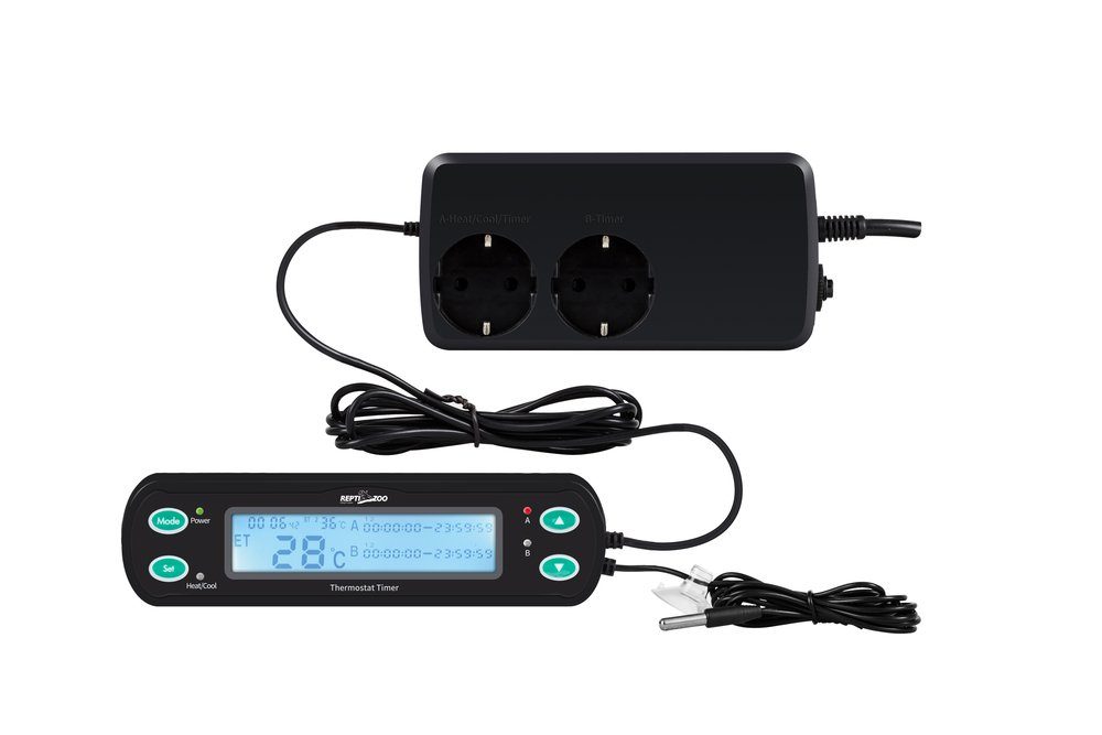 Terrarium ReptiZoo Thermostat mit Zeitsteuerungfunktion (THC10) -zwei- Anschl?