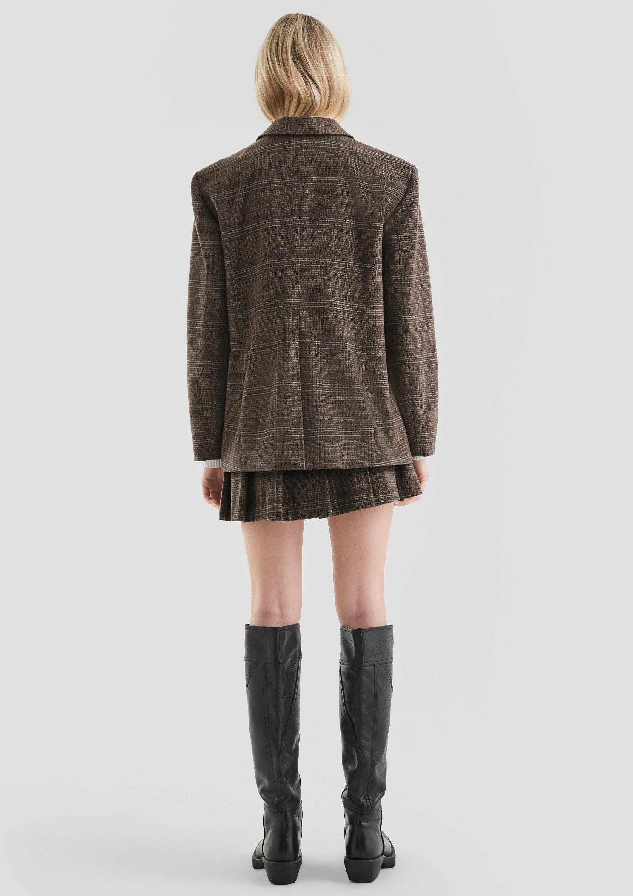 QS Jackenblazer Indoor-Blazer Oversized Karoblazer