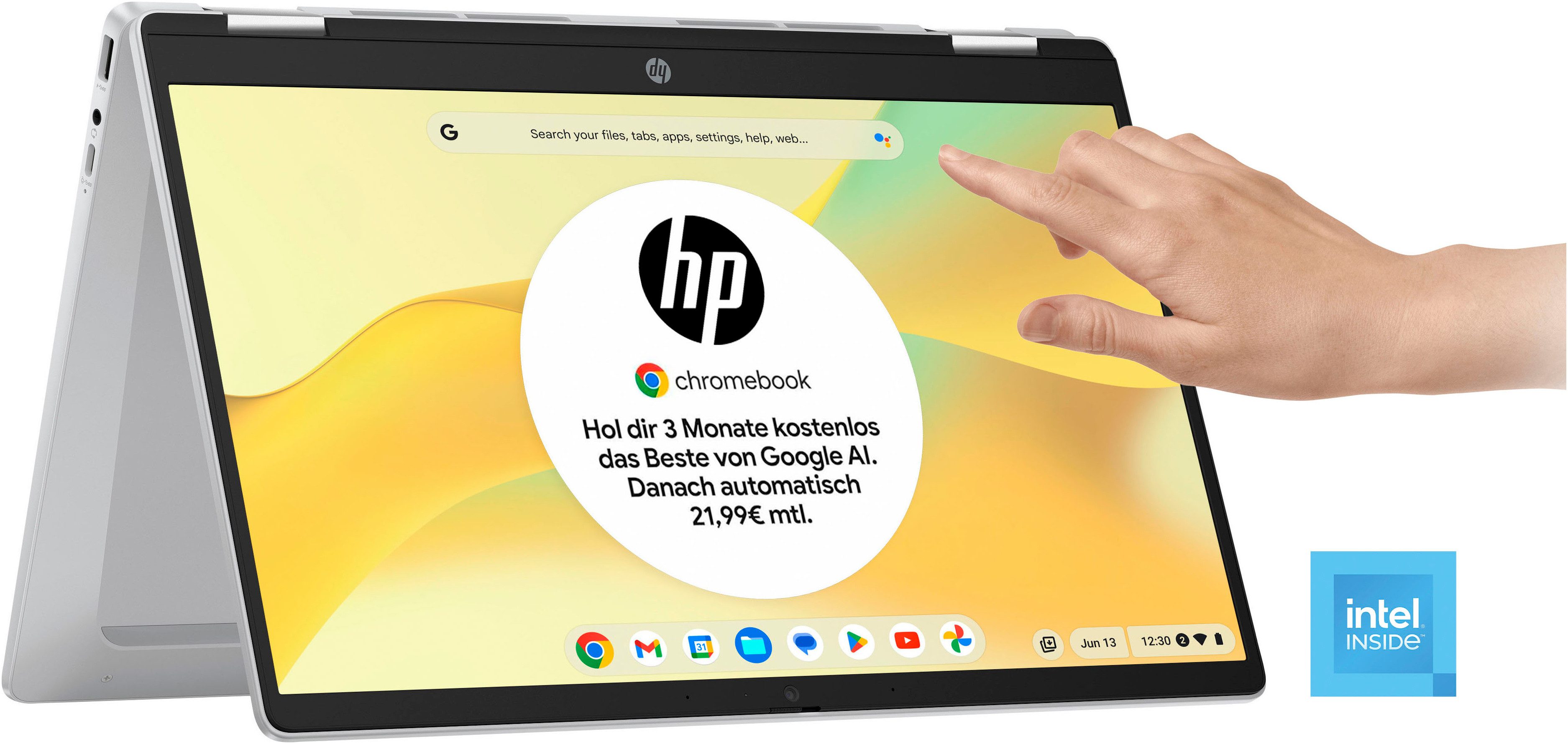 HP 14b-cd0011ng Chromebook (35,6 cm/14 Zoll, Intel N-Reihe N100, UHD Graphics, 4 GB, 128 GB SSD, ChromeOS)