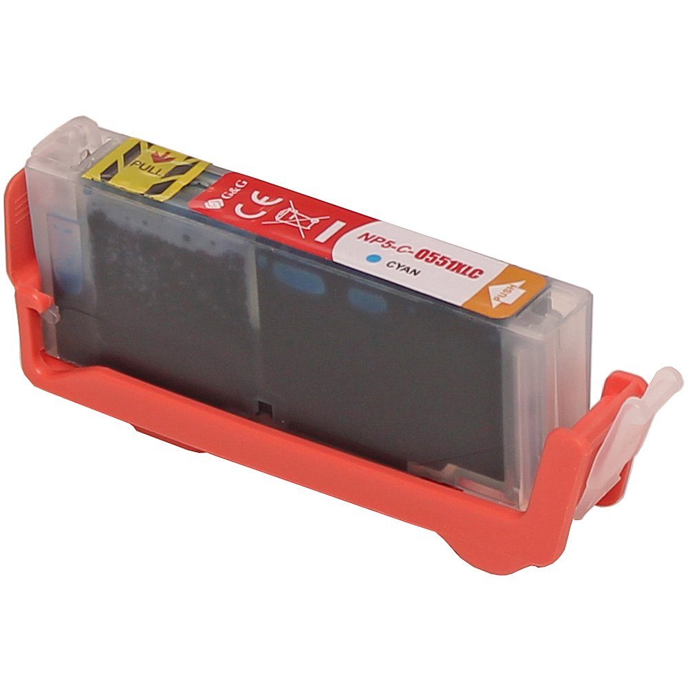 ABC Tintenpatrone (Kompatible Druckerpatrone für Canon 551XL CLI-551XL Cyan Pixma, 5655 MG6350 MG6350S MG6400 MG6420 MG6450 MG6650 MG7150 MG7550 MX725 MX)