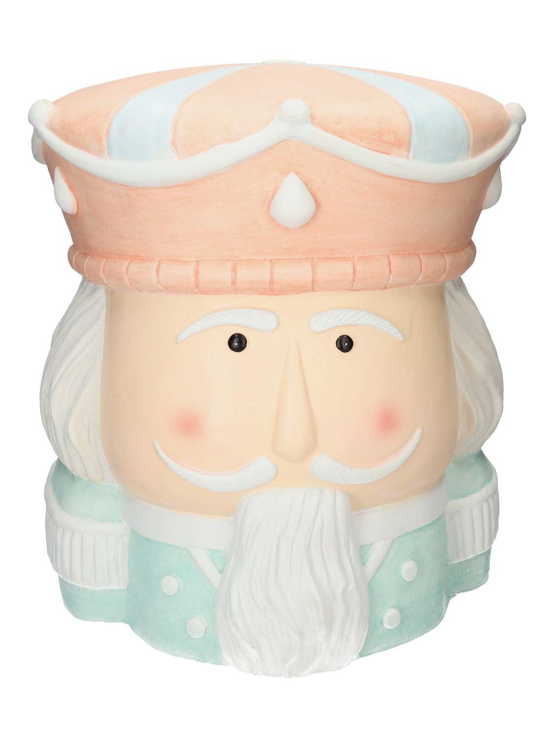 INNA-Glas Beistelltisch Molani in Nussknackerform, rosa-beige-blau, 30x27x33cm