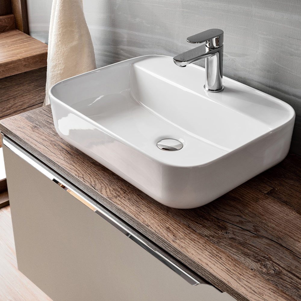 Lomadox Badmöbel-Set PUEBLA-56-TAUPE, (Spar-Set, 13-St), Eiche Doppelwascht günstig online kaufen