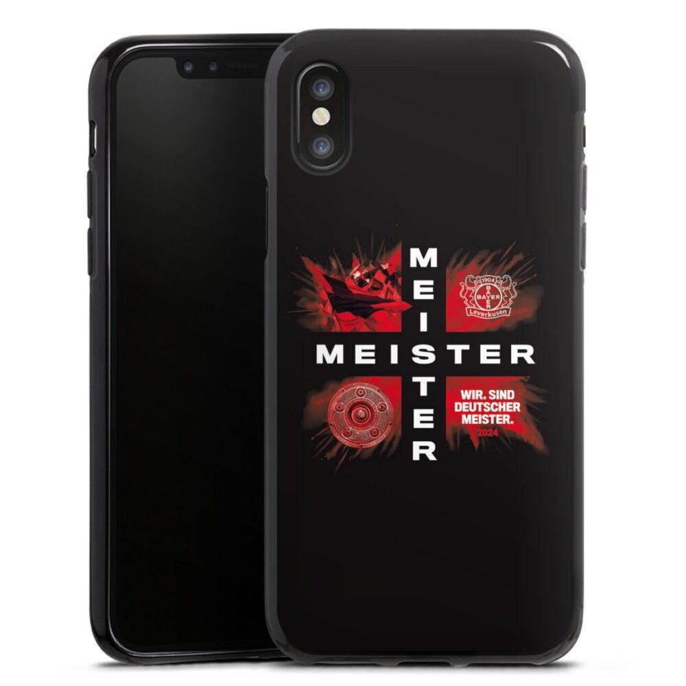 DeinDesign Handyhülle Bayer 04 Leverkusen Meister Offizielles Lizenzprodukt, Apple iPhone X Silikon Hülle Bumper Case Handy Schutzhülle