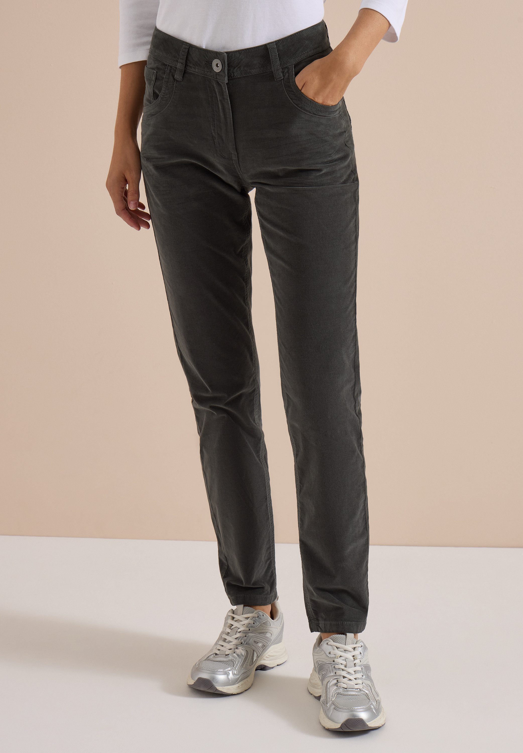CECIL 5-Pocket-Hose in Cord-Optik