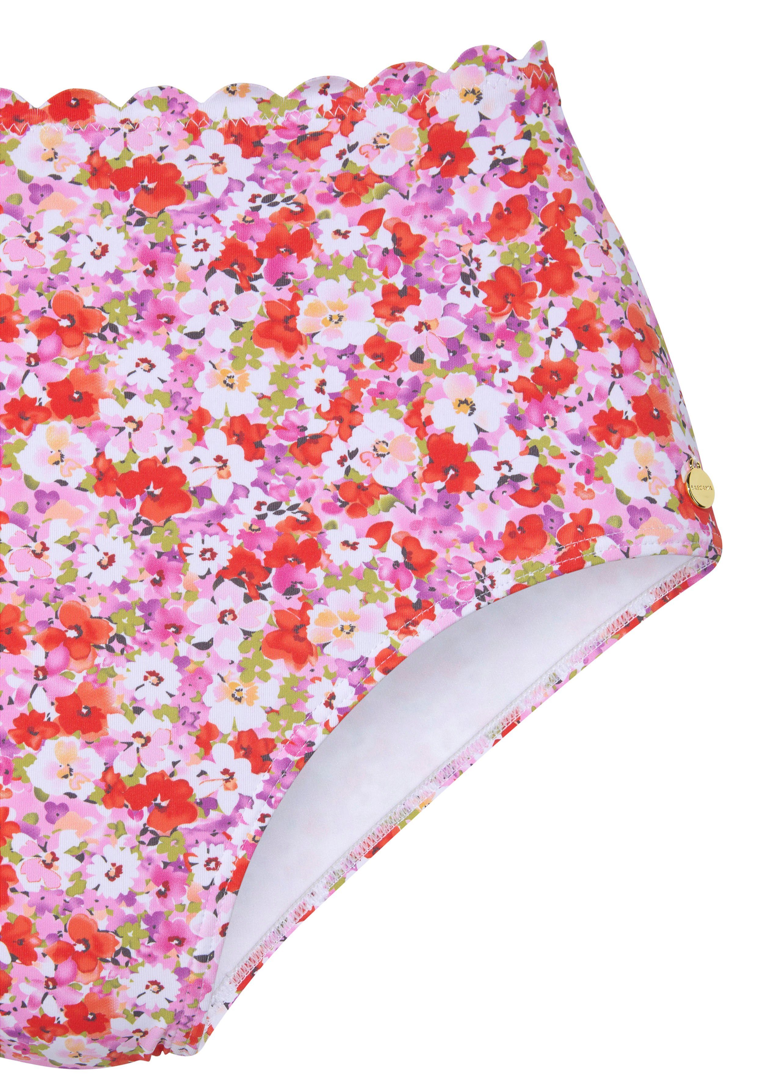 LASCANA Highwaist-Bikini-Hose Jasmin im Blümchen-Druck