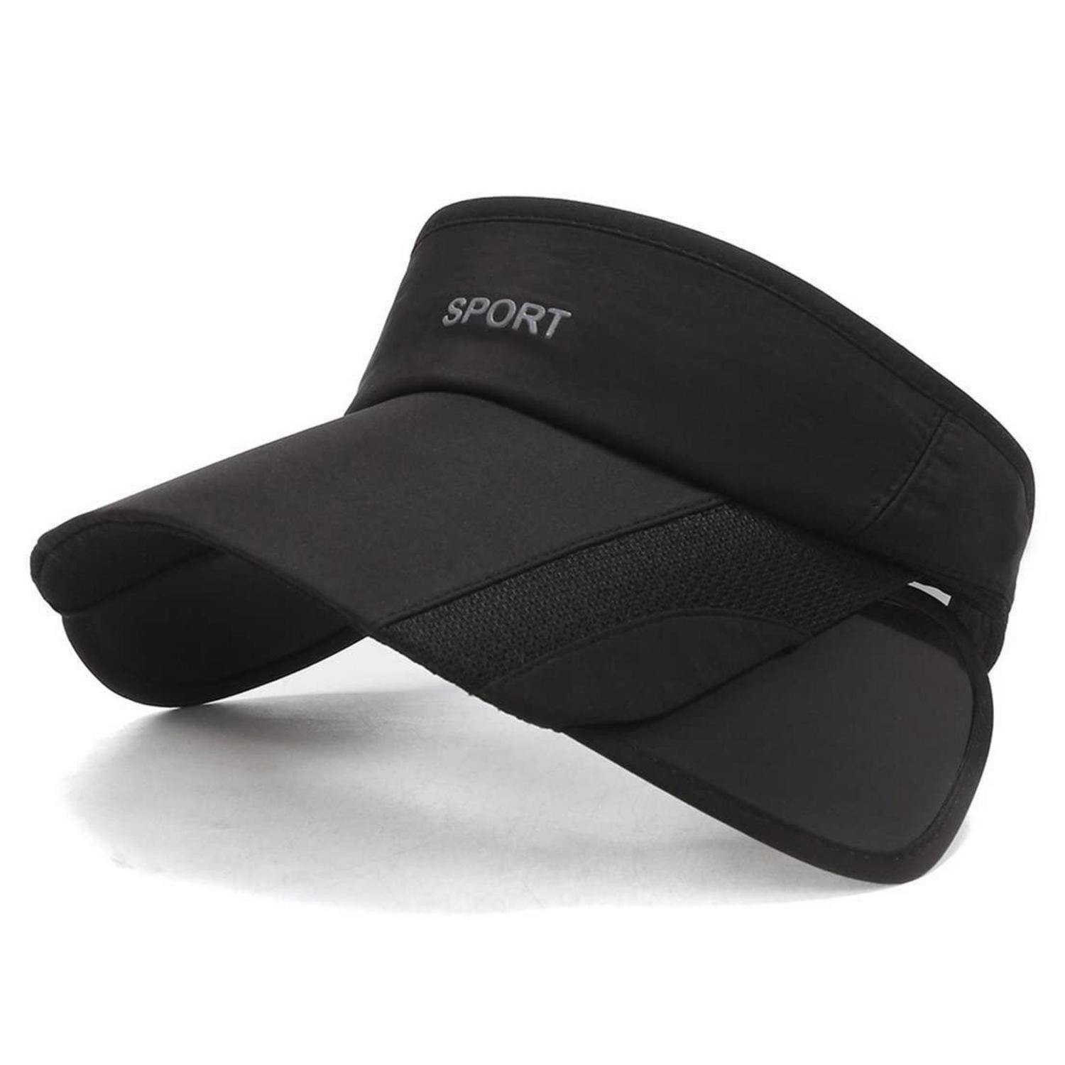 LuxusKollektion Visor Visor Cap Damen Herren Visier Krempe UV Schutz Einheitsgröße 1 Schwarz