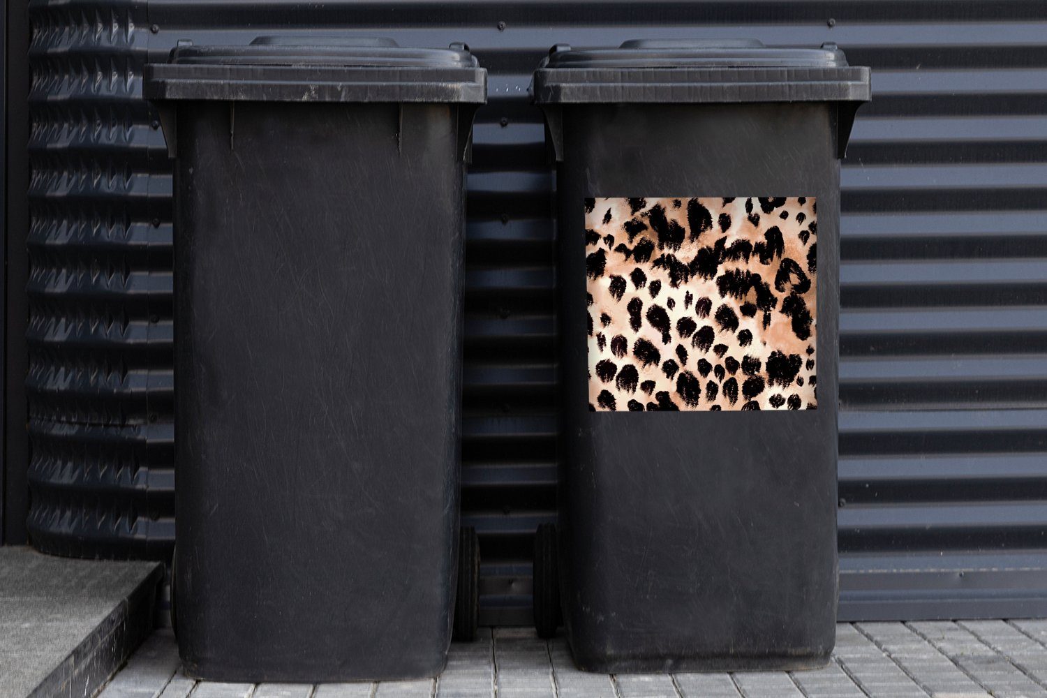 Mülltonne, (1 Druck Wandsticker MuchoWow St), - Tiere Panther Mülleimer-aufkleber, Sticker, Abfalbehälter Container,