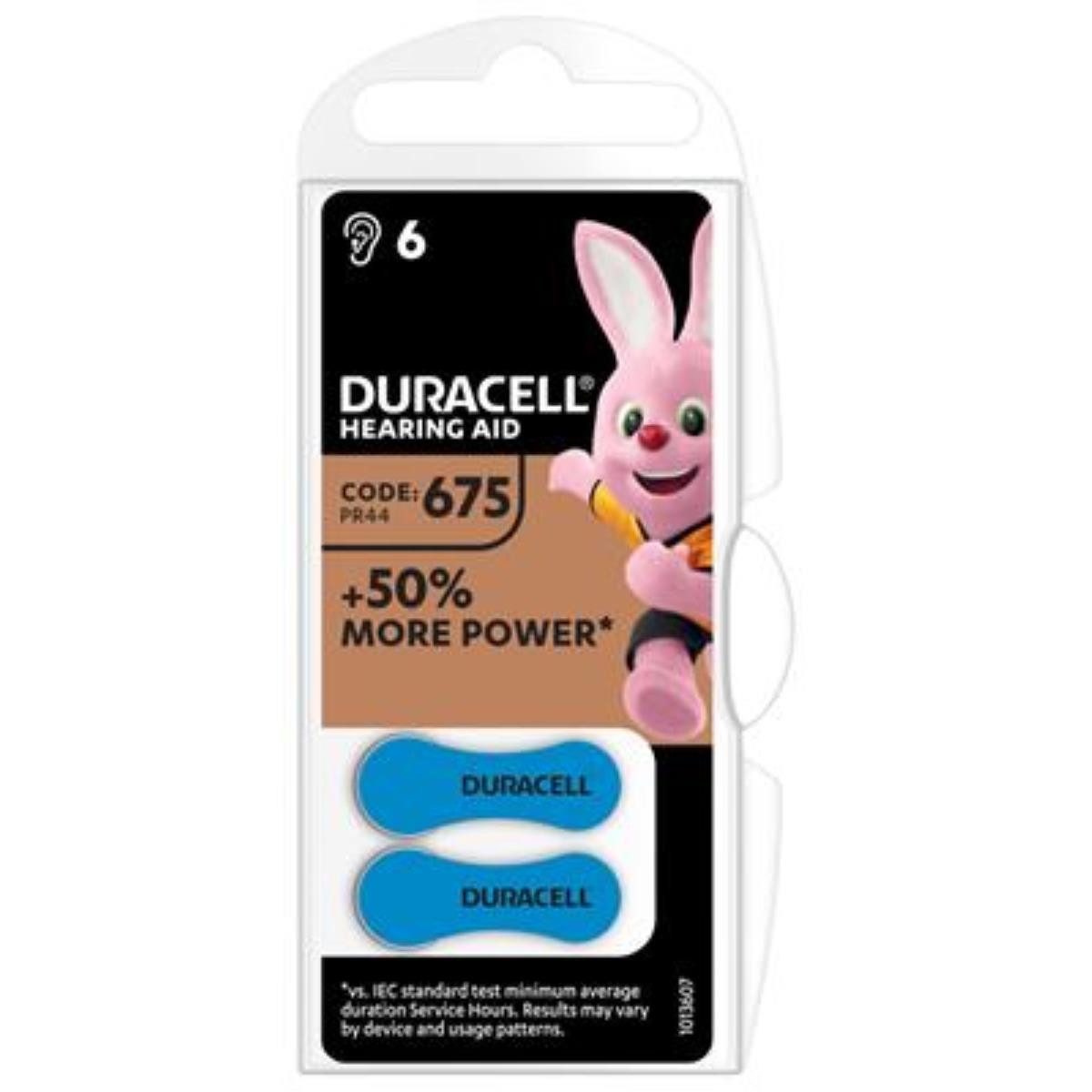 Duracell Ersatzscherkopf Duracell DA675 6er-Blister / Ultra+ Hörgeräte-Knopfzellen