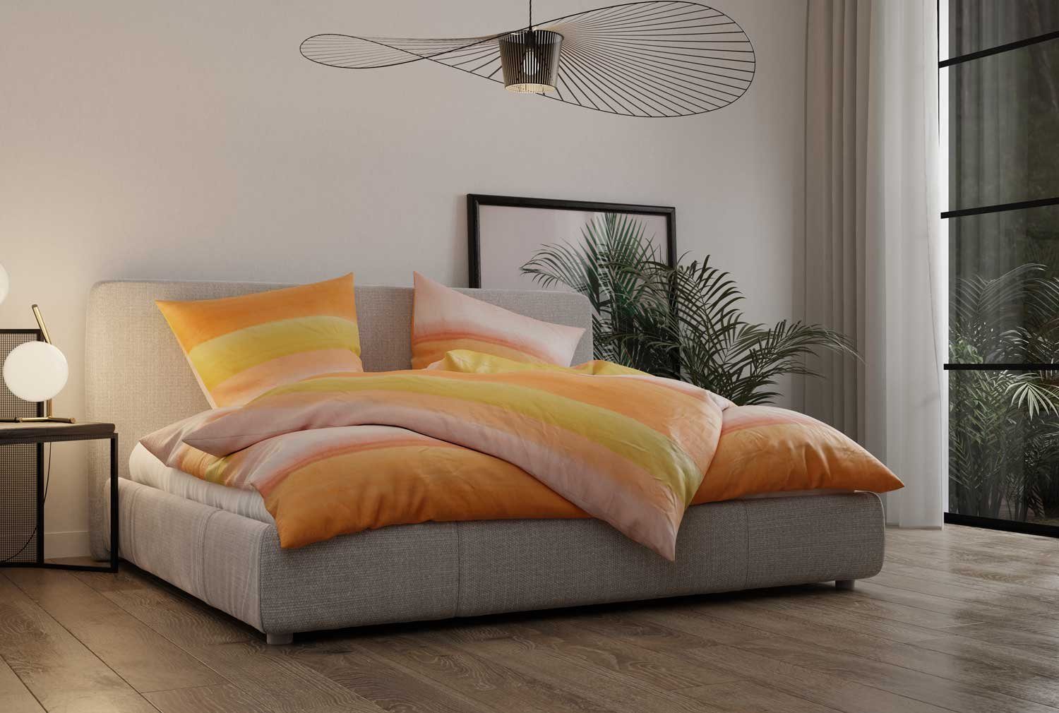 BETTWAESCHE-MIT-STIL Bettwäsche Mako Satin Bettwäsche Watercolor günstig online kaufen
