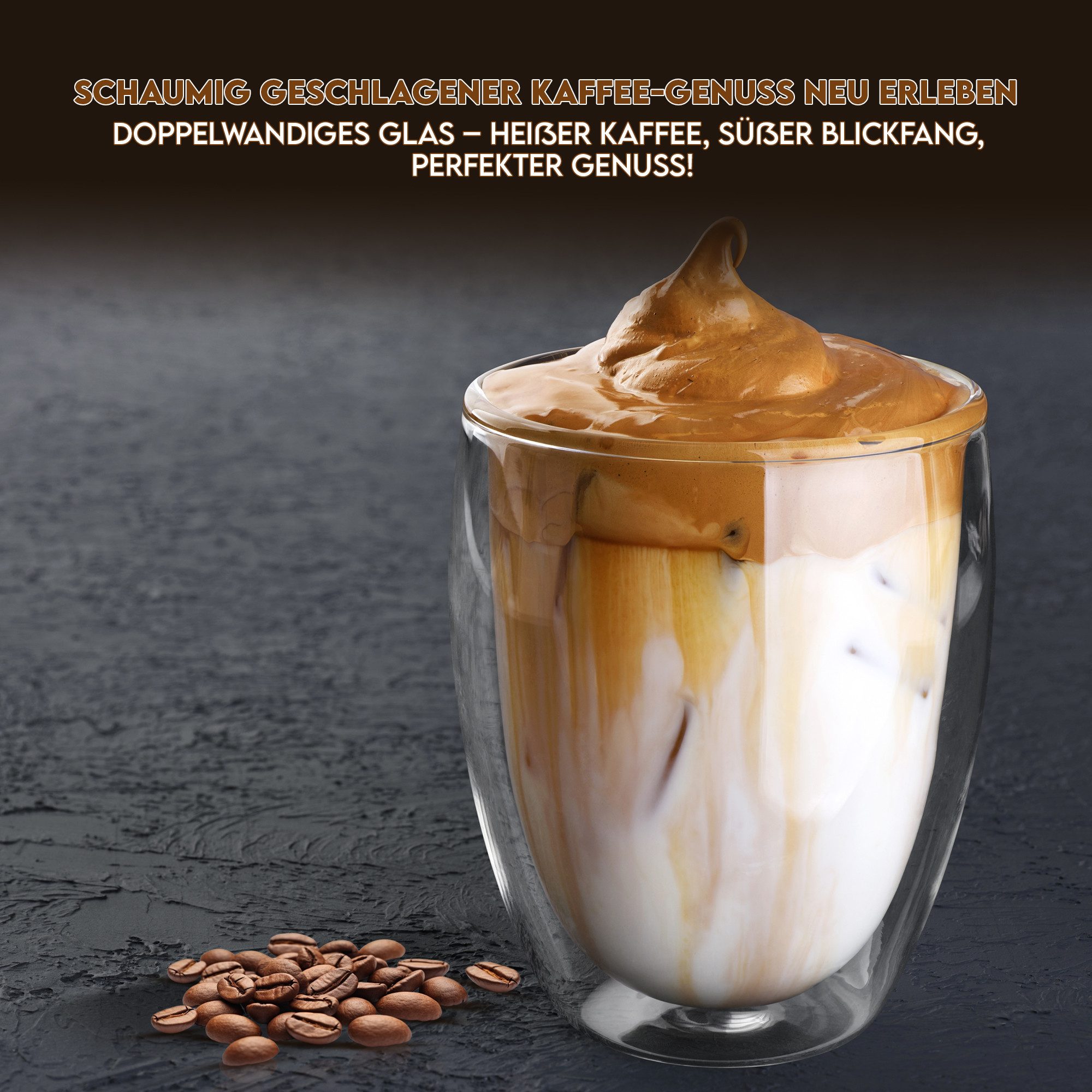 Latte-Macchiato-Tasse 2er Set Doppelwandglas Latte Macchiato 400ml, hitzebeständig
