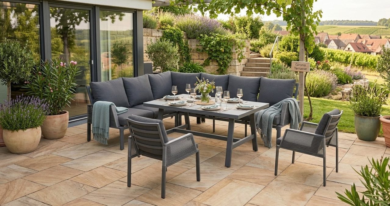 Primaster Gartenlounge-Set Primaster Gartenmöbel-Set Girona 8 Personen, Witterungsbeständig