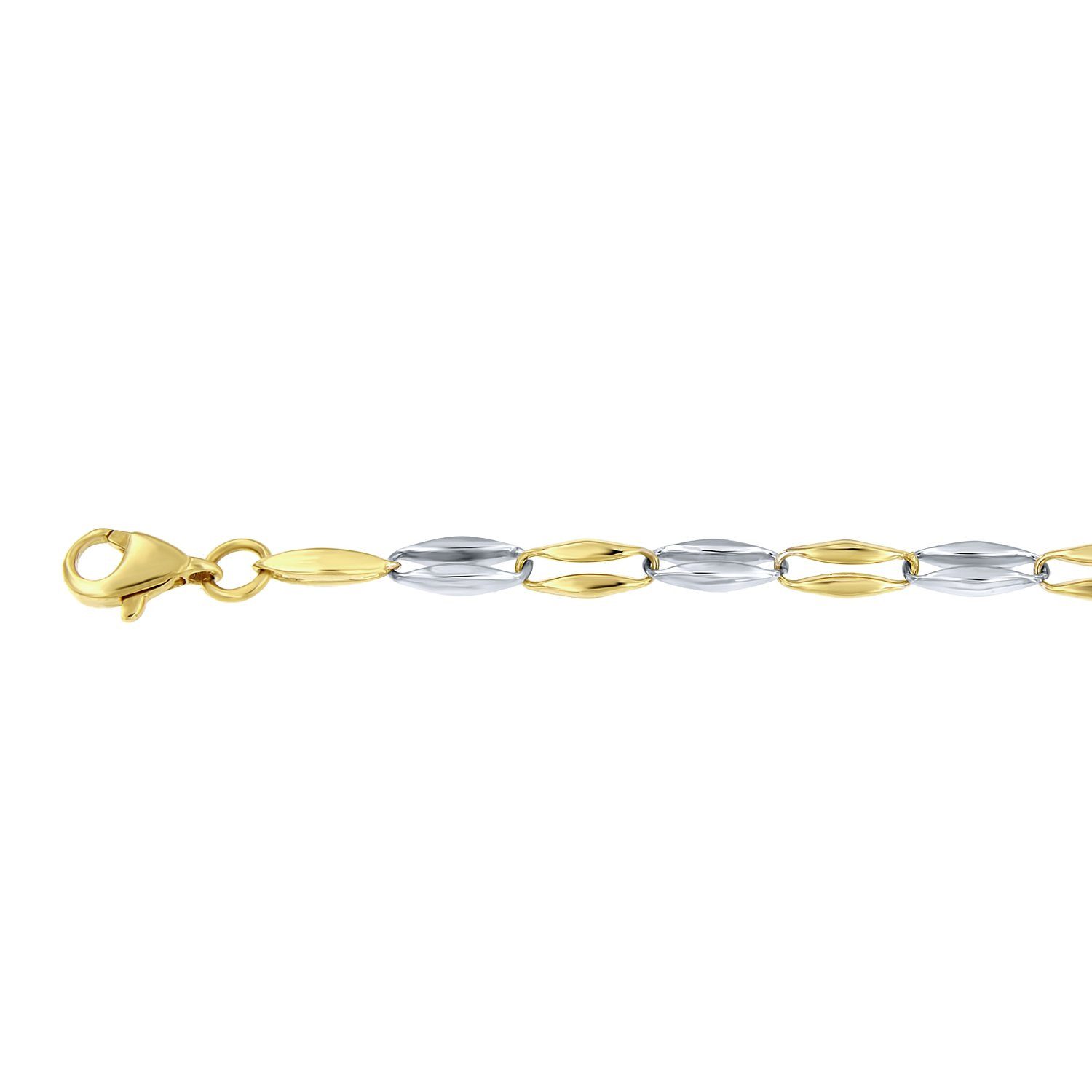 LUCARDI Gliederarmband Armband - 585 Gold - Silber-Gold - Damen