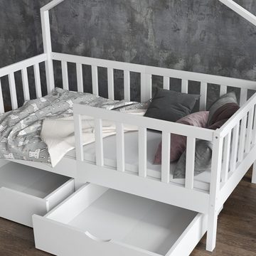 Livinity® Kinderbett Jugendbett Justus mit Schublade & Matratze 70x140 cm