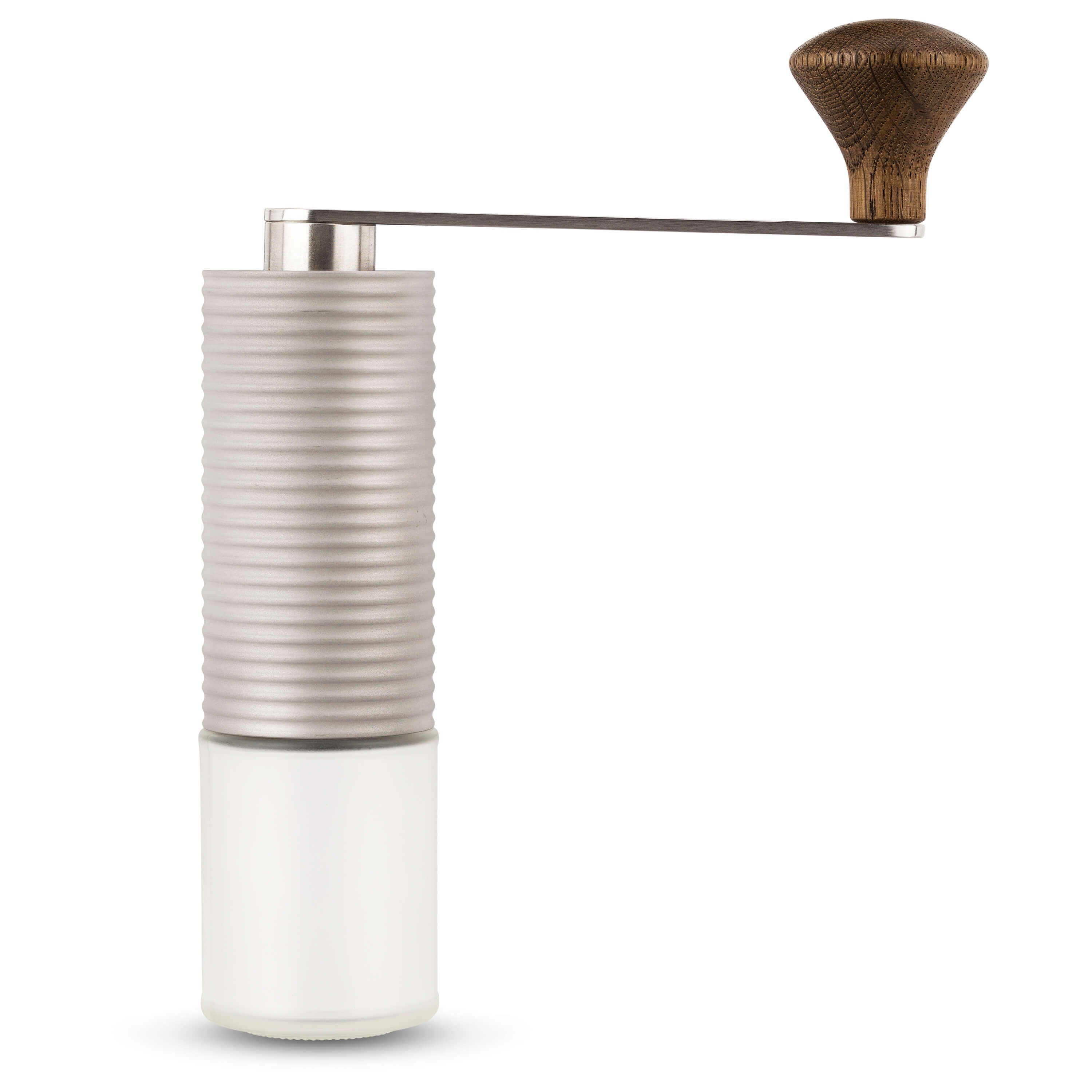 millone Kaffeemühle compact hochpräzises und gehärtetes Mahlwerk, Zwei Edelstahl Mikrokugellager, 30,00 g Bohnenbehälter, matt oder geschliffen
