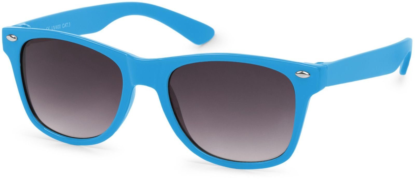 styleBREAKER Sonnenbrille (1-St) Getönt Gestell Hellblau / Glas Grau Verlauf | Kindersonnenbrillen