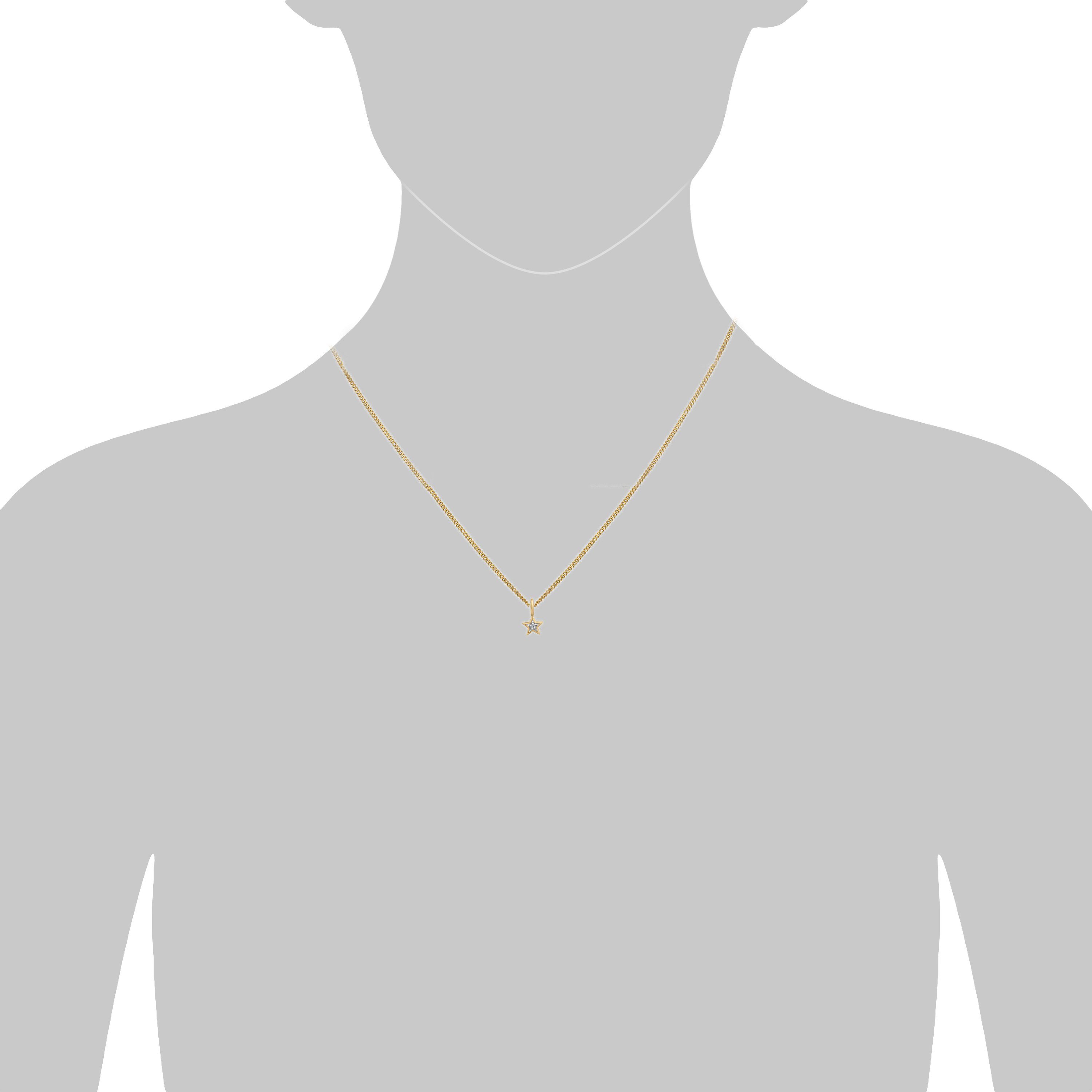Orolino Kette mit Anhänger Gold 585 mit Stern-Motiv und Brillant 0,005ct.