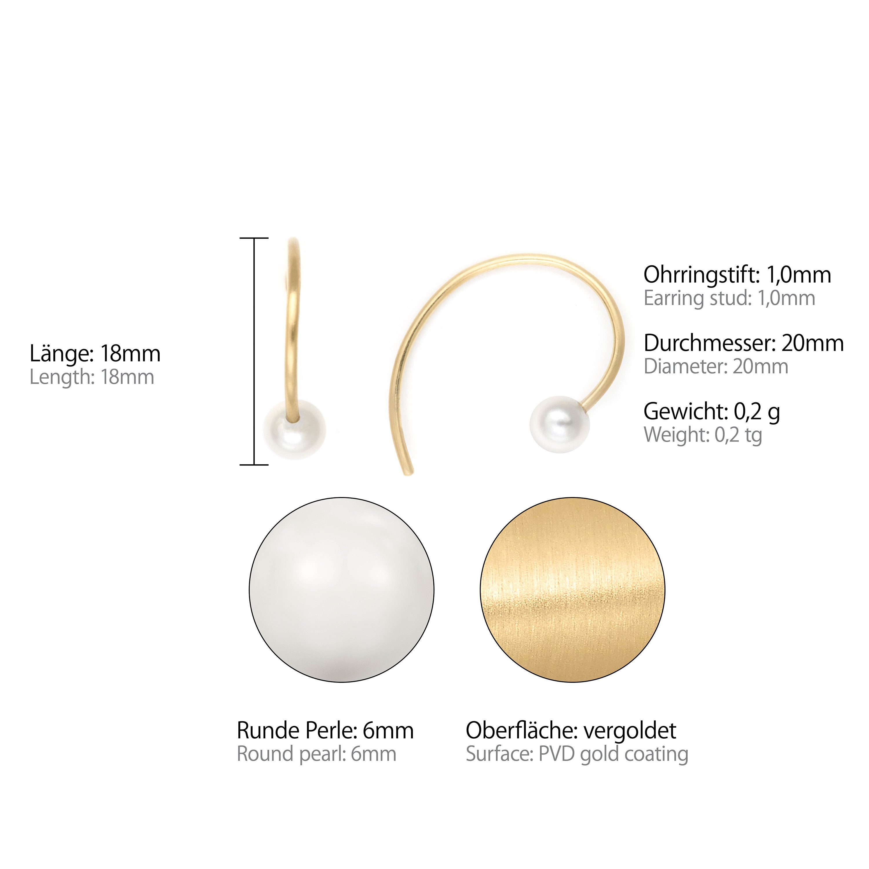 Loop (Ohrringe, Ohrstecker Heideman Paar Perle goldfarben mit inkl. Geschenkverpackung),
