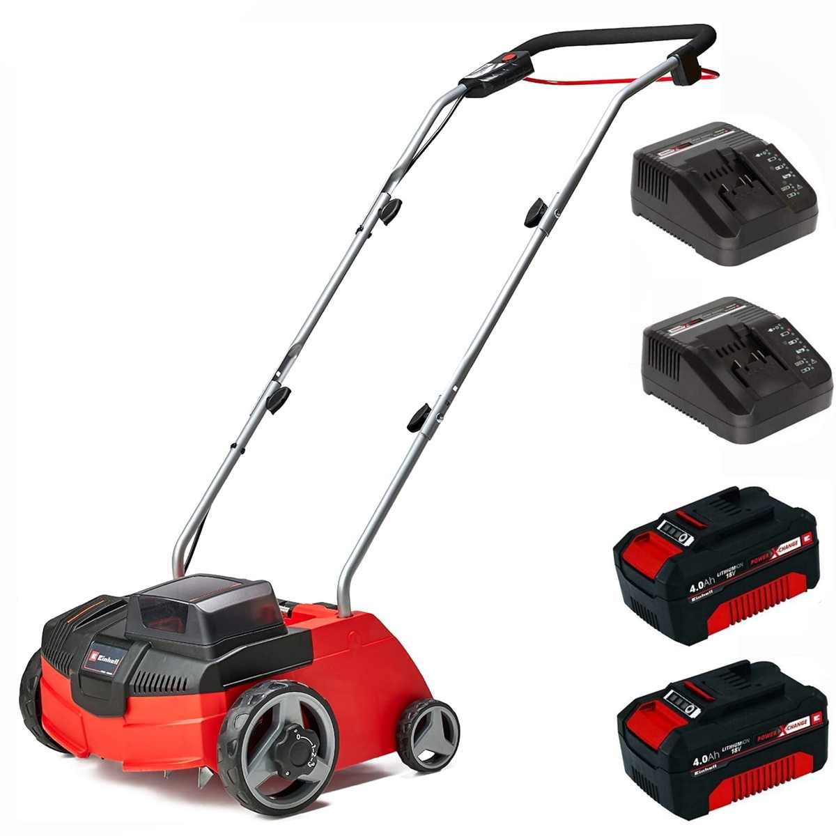 Einhell Akkurasenmäher Akku-Vertikutierer-Lüfter GC-SC 36/31 Li- 36V, 31 cm 2 x Akku 4 Ah
