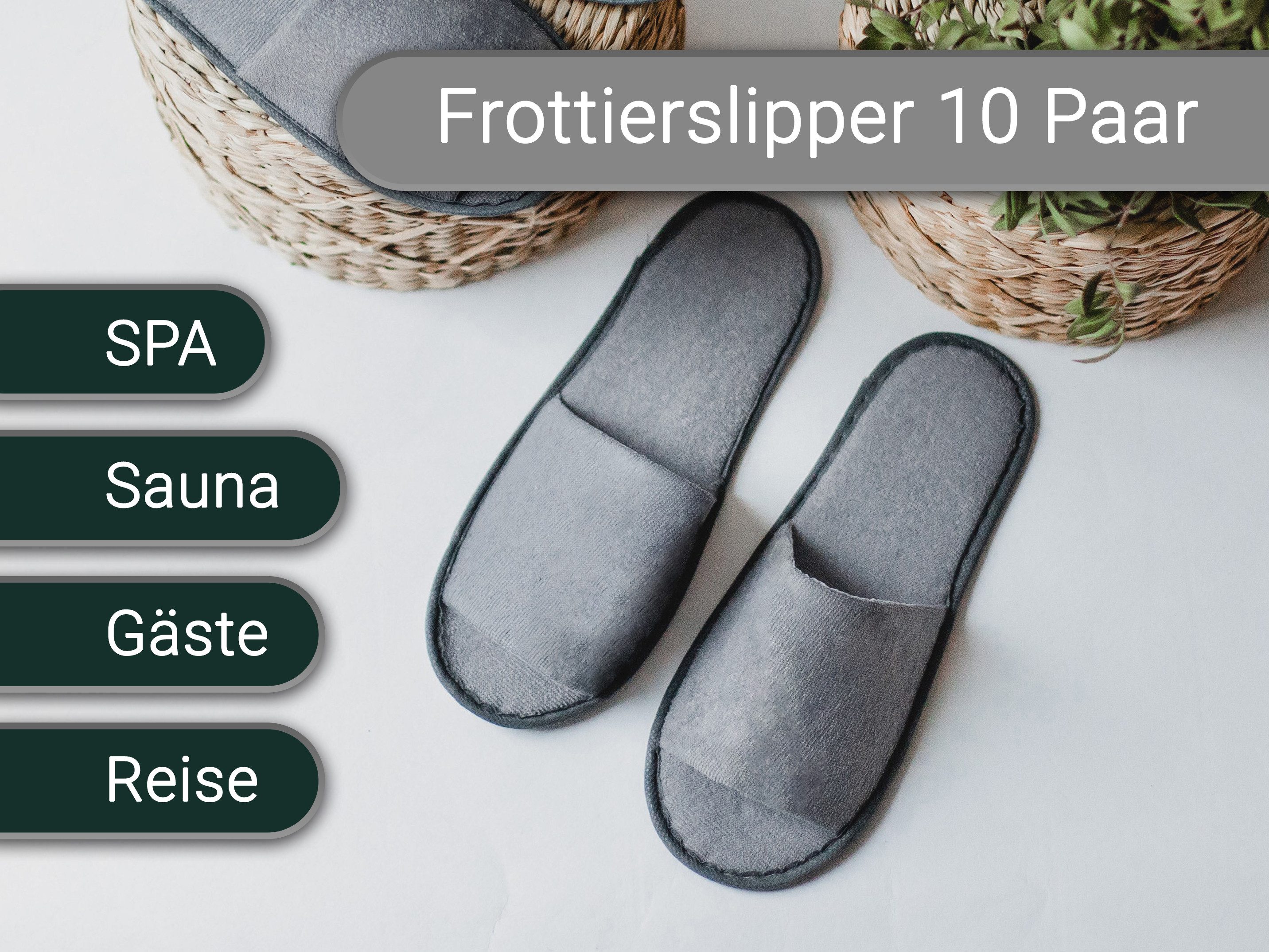 ZOLLNER Pantoffel (10-tlg) 100% Polyester, vom Hotelwäschespezialisten