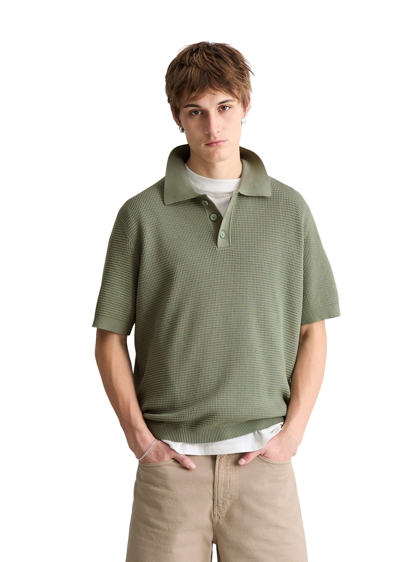 Marc O'Polo DENIM Poloshirt mit Waffelstruktur