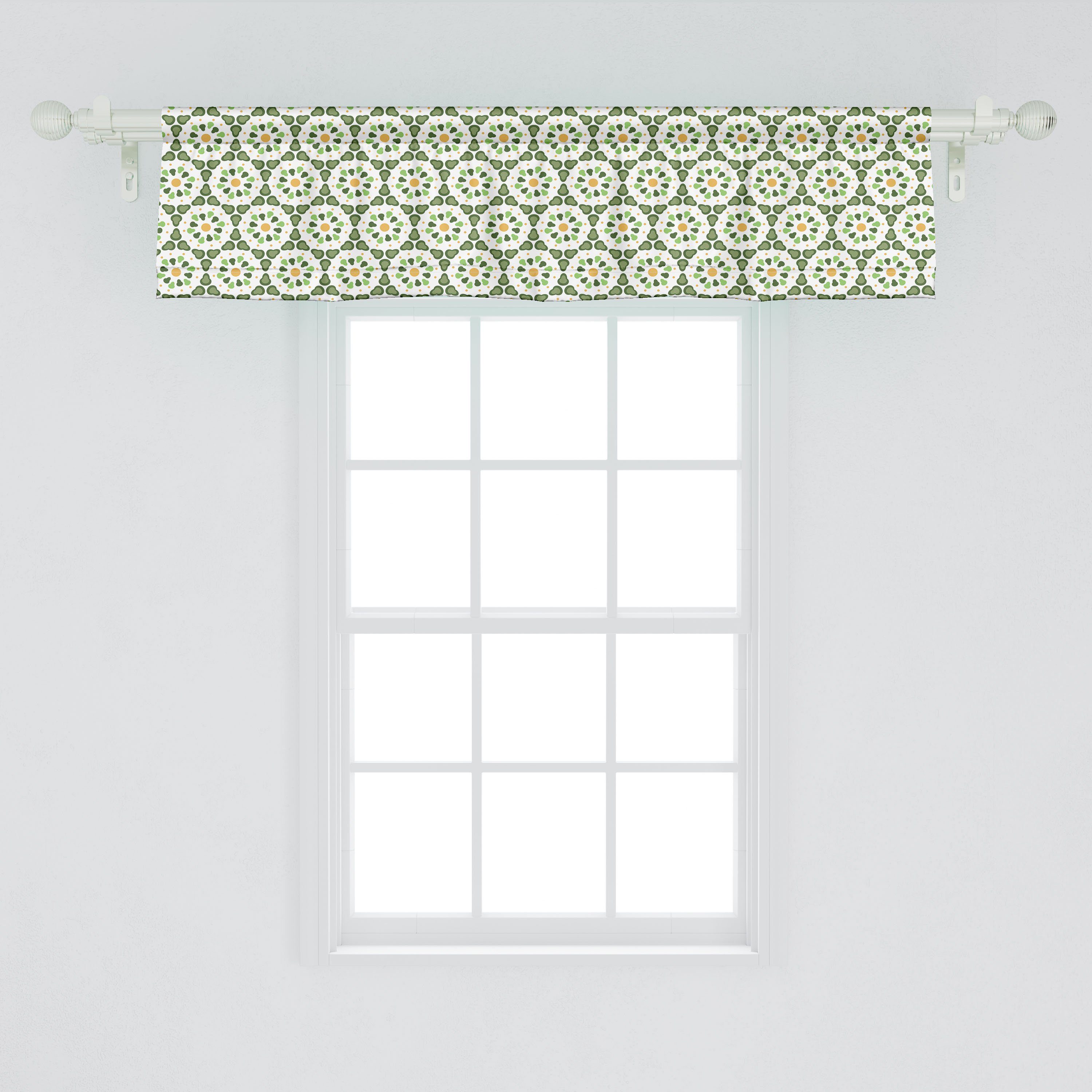 Scheibengardine Vorhang mit Küche Dekor Volant Stangentasche, Geometrisch Form Hexagon Microfaser, Abakuhaus, Schlafzimmer für abstrakte