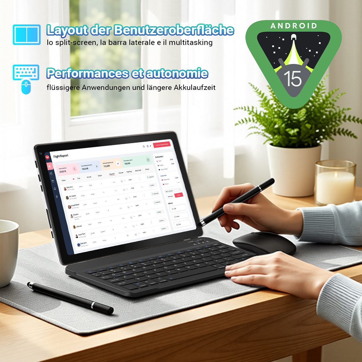 BUFO 10 Zoll 64 GB 1280x800 IPS Maus Tastatur Handschrift Stift Set Tablet (10", 64 GB, Android, WiFi, Dual-Kamera)