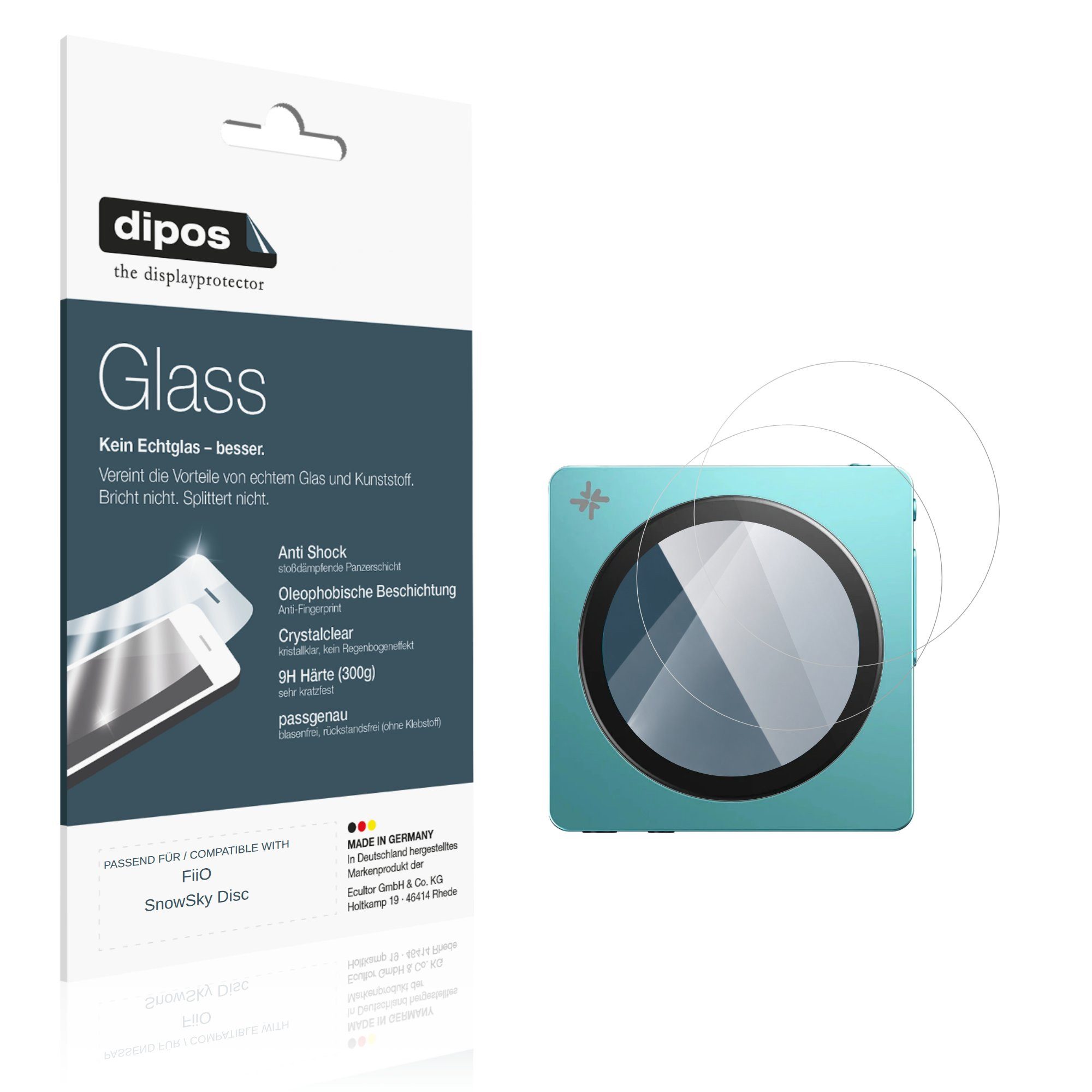 dipos Displayschutzfolie Schutzfolie für FiiO SnowSky Disc, 2 Stück, Displayschutz Schutz Folie Made in Germany
