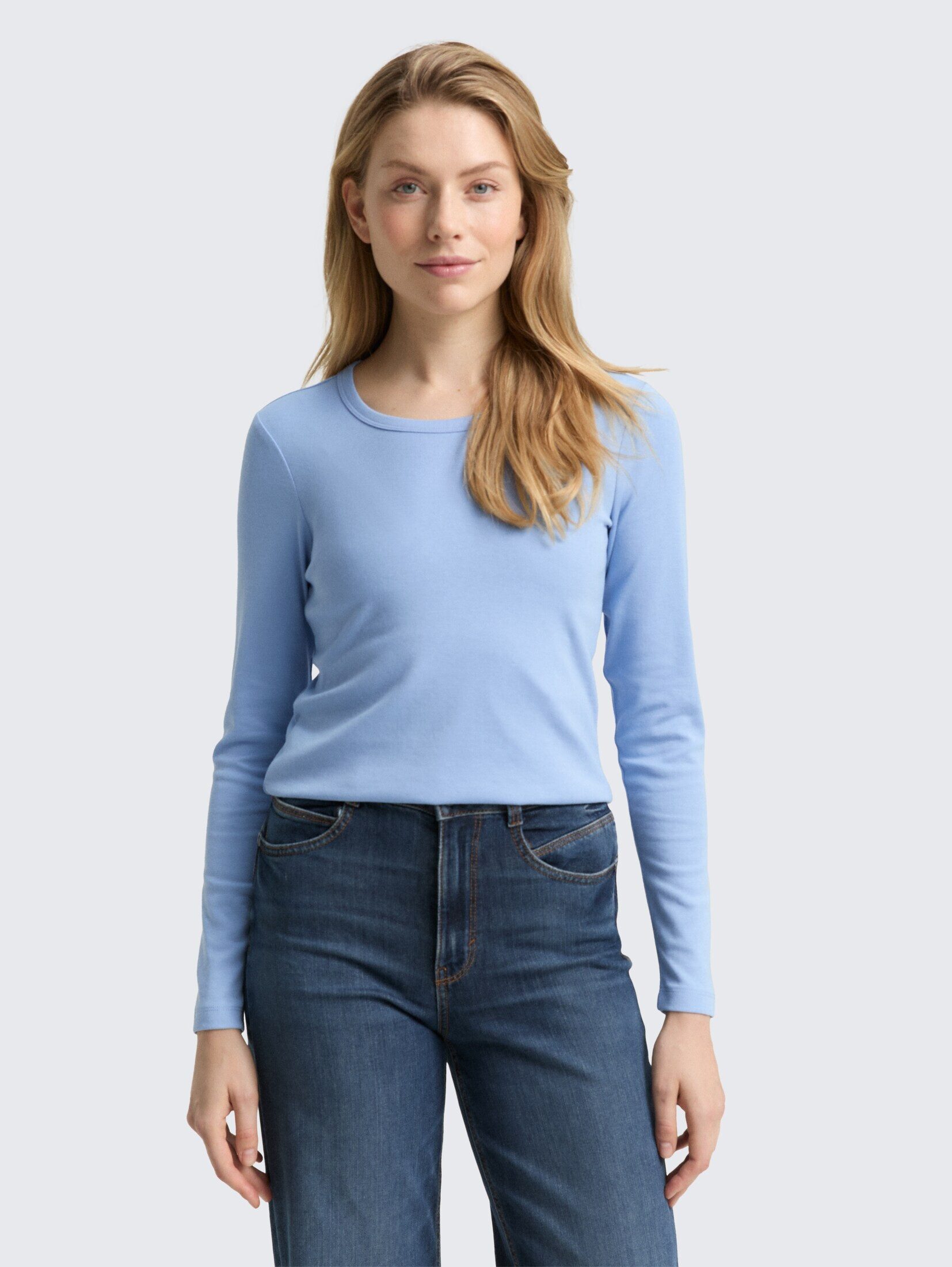 TOM TAILOR Langarmshirt Basic Slim Fit günstig online kaufen