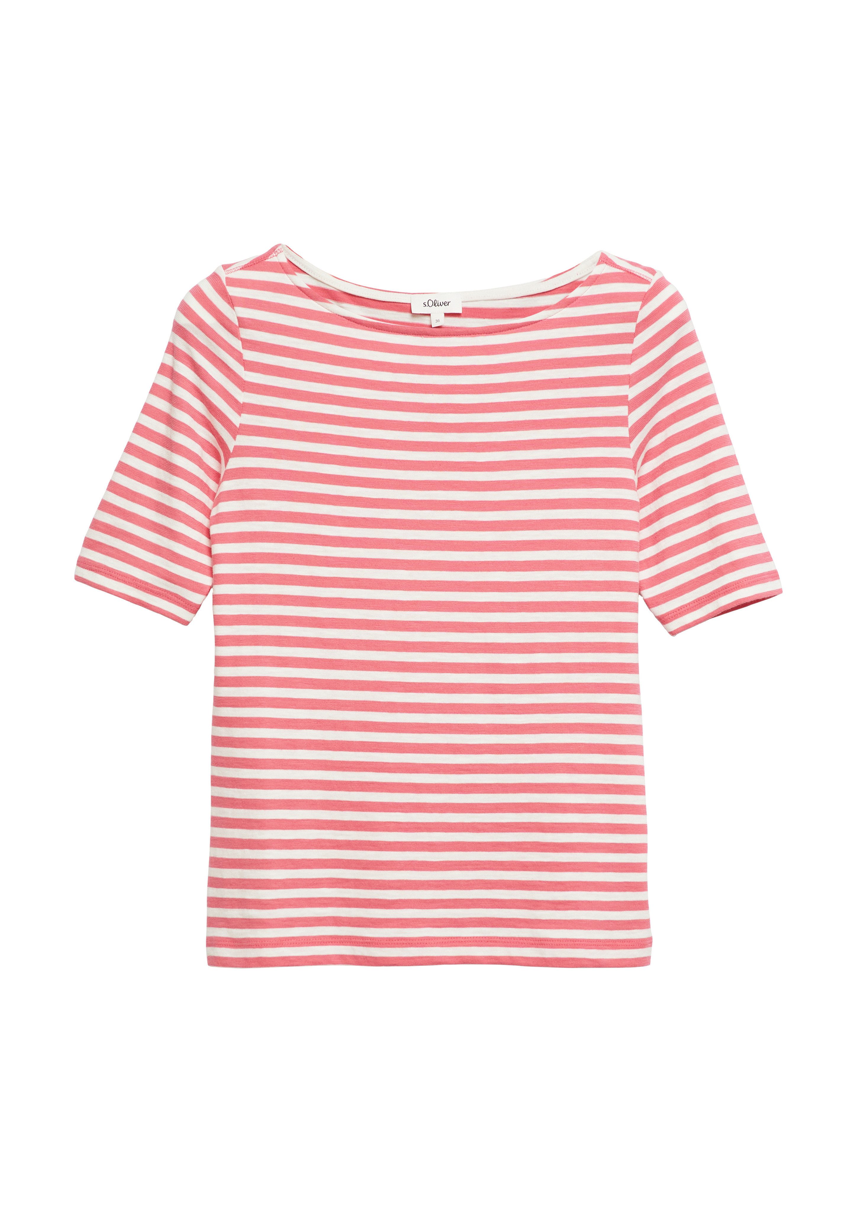 s.Oliver Kurzarmshirt Gestreiftes Sommershirt – Bild 4 von 4