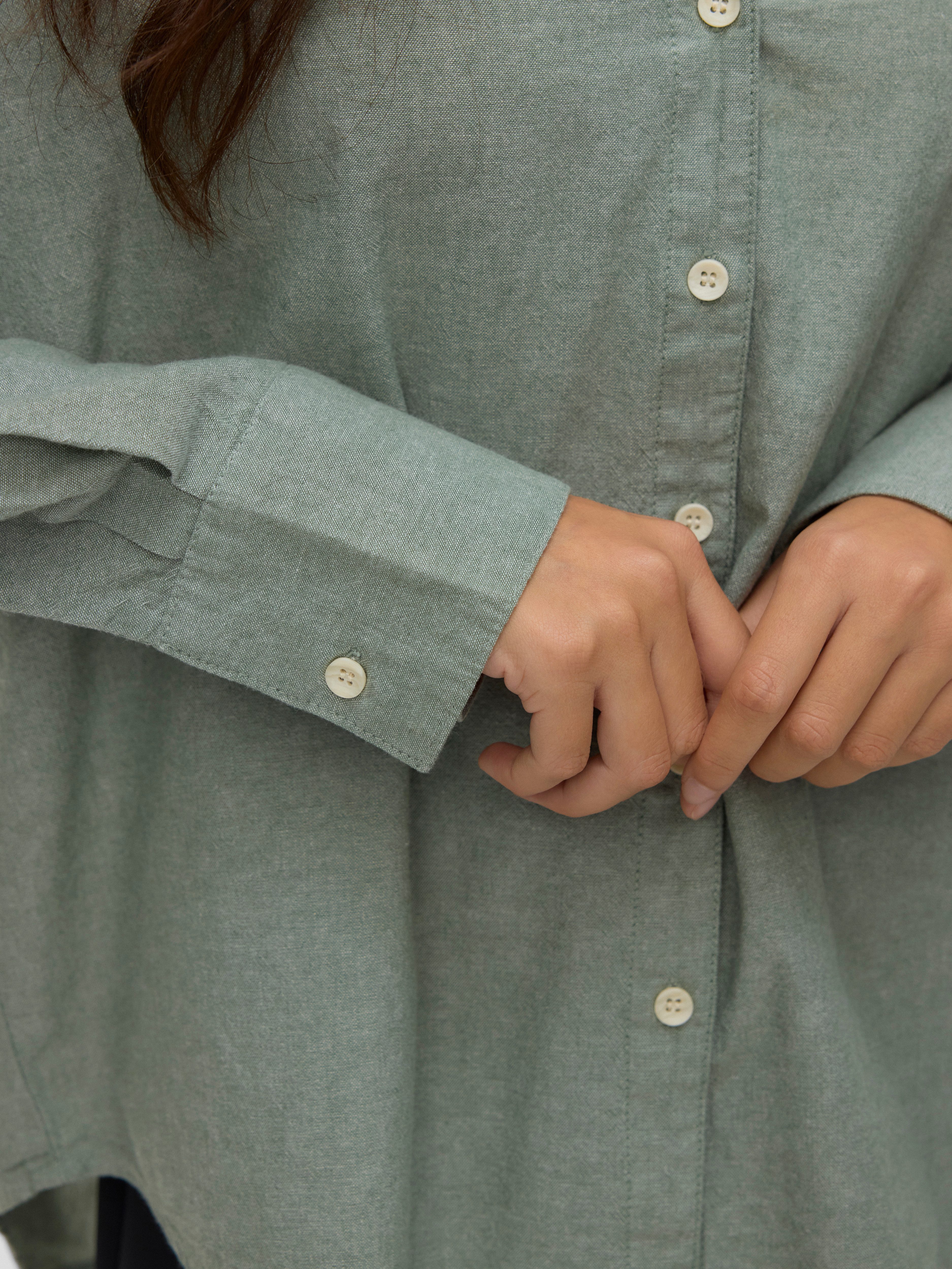 Vero Moda Langarmbluse VMNORMA LS CHAMBRAY SHIRT Baumwolle, loose fit