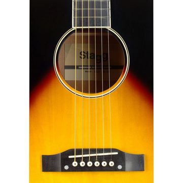Stagg Konzertgitarre SA35 DS-VS Slope Shoulder Dreadnought Gitarre, Sunburst
