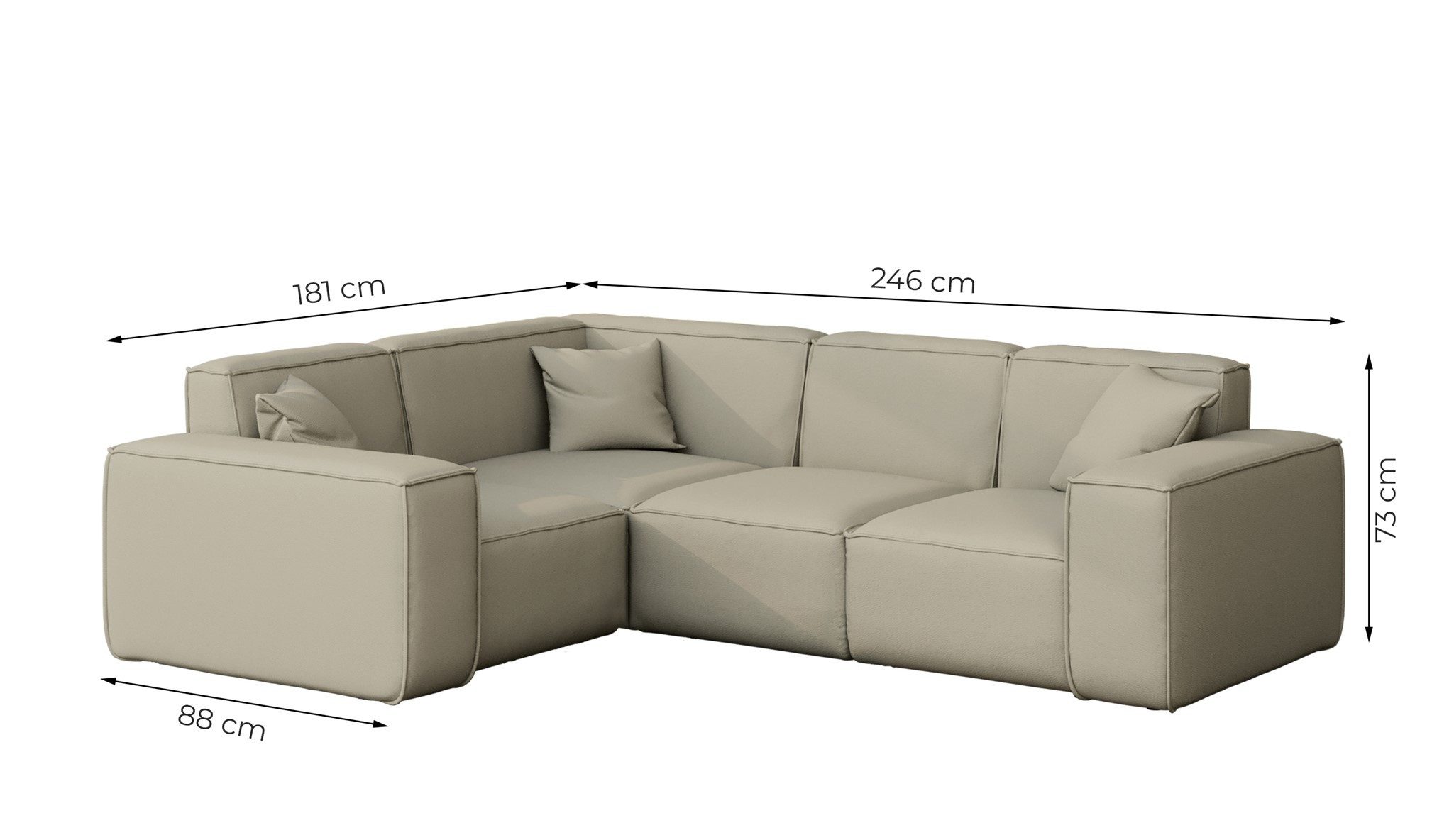 Fun Möbel Loungesofa Gartenmöbel Garten Ecksofa SUMMER, Kurzer Schenkel rechts oder links wählbar, Pflegeleichter und wetterfester Bezug