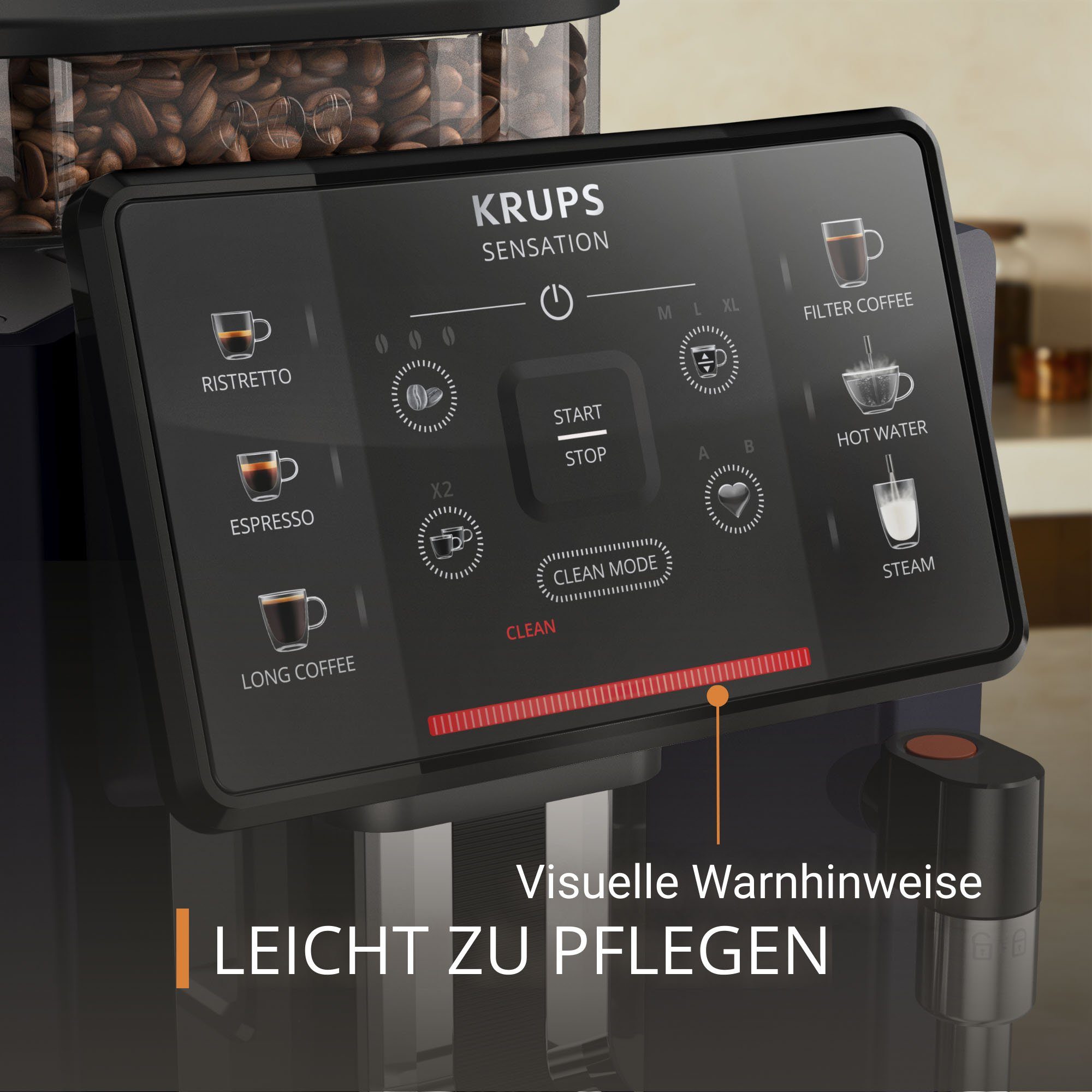 Krups Kaffeevollautomat EA910B.23 Sensation Milk Bundle, mit Krups Milchaufschäumer im Wert von UVP 79,99 – Bild 5 von 5