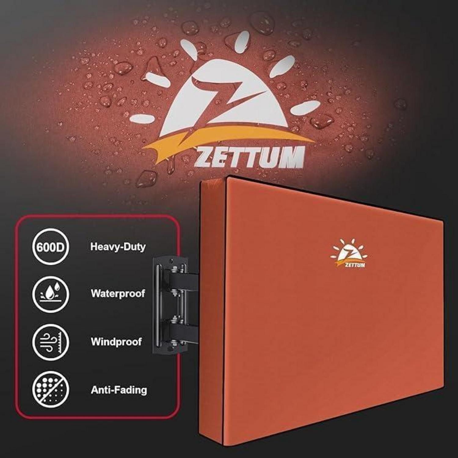 LuxusKollektion Schutzplane Fernseher Abdeckung außen 600D Oxford PU wasserdicht 46 48 TV Braun