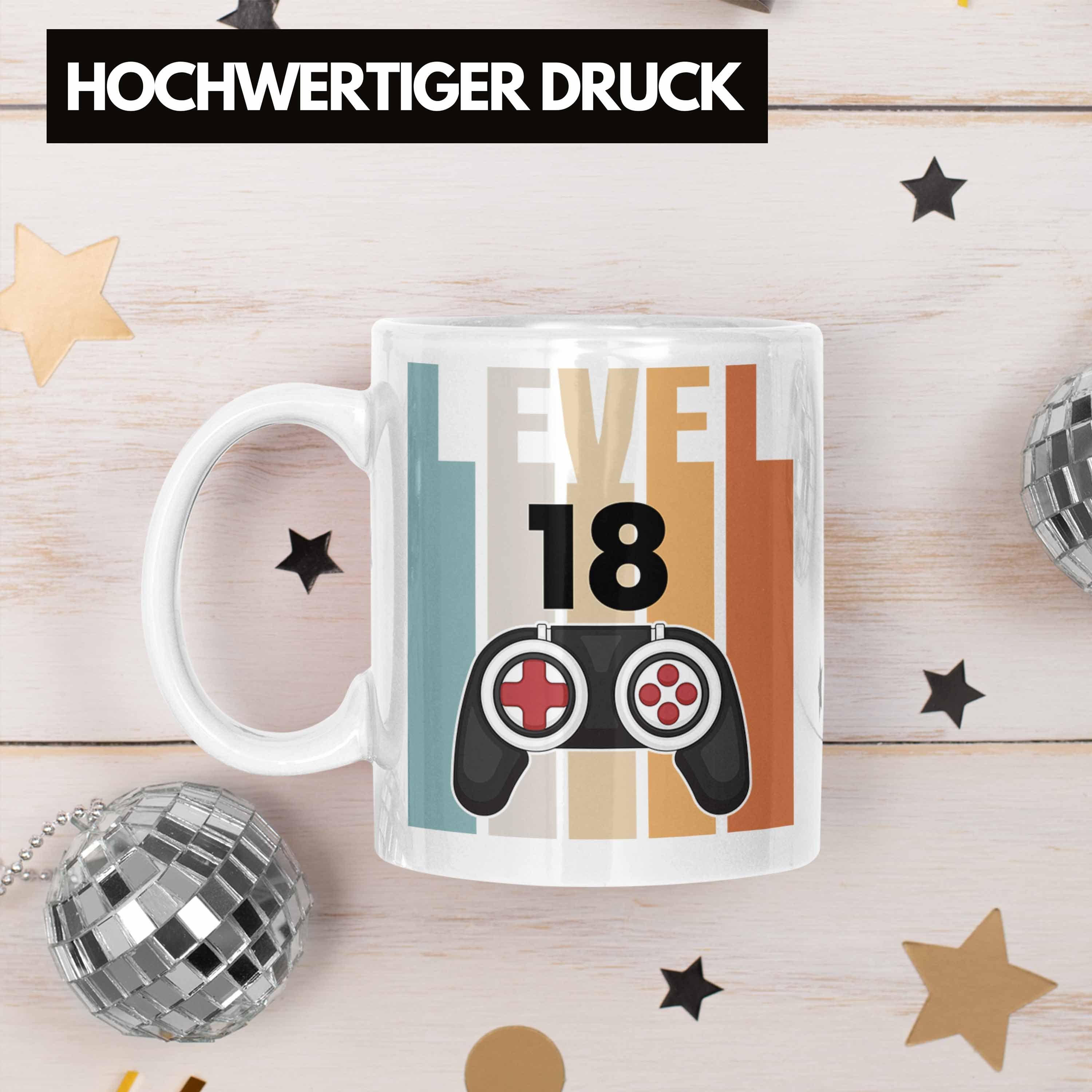 Geschenkidee Trendation 18. - Tasse Gamer Jungen Tasse zum Weiss Geburtstag Jungs Trendation