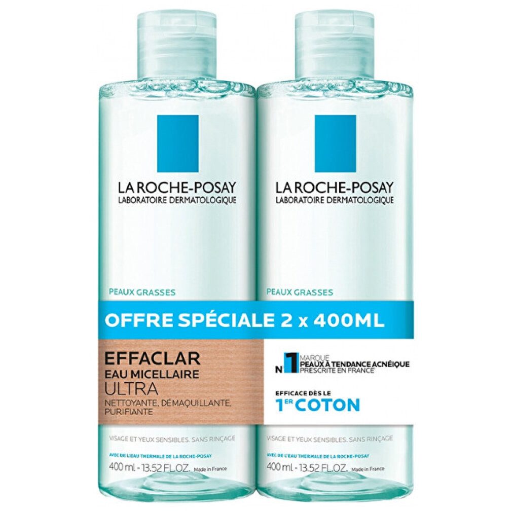 La Roche-Posay Körperpflegemittel Set von Effaclar (Reinigendes Mizellenwasser) 2 x 400 ml