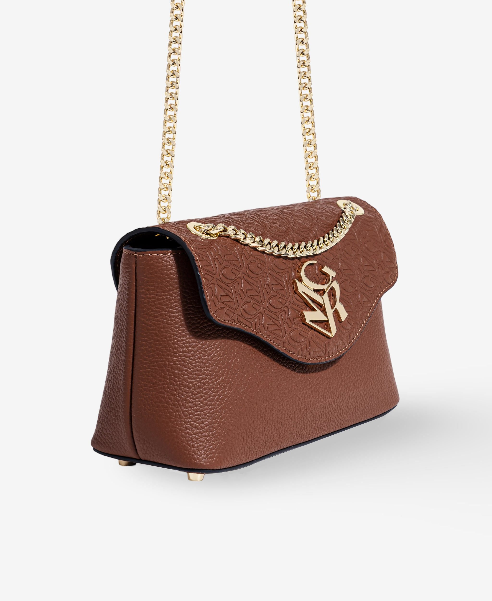 GLAMIRA Handtasche GoAnywhere Braune Umhängetasche (1-tlg), echt Leder, mit verstellbarem Ketten-Schulterriemen