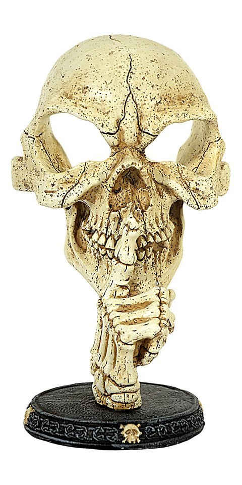 MystiCalls Dekofigur Dekofigur Totenkopf Schädel als Brillen- oder Kopfhörerhalter, Sammelfigur, Totenkopf, Sammlerfigur, Dekofigur, Dekorationsobjekt